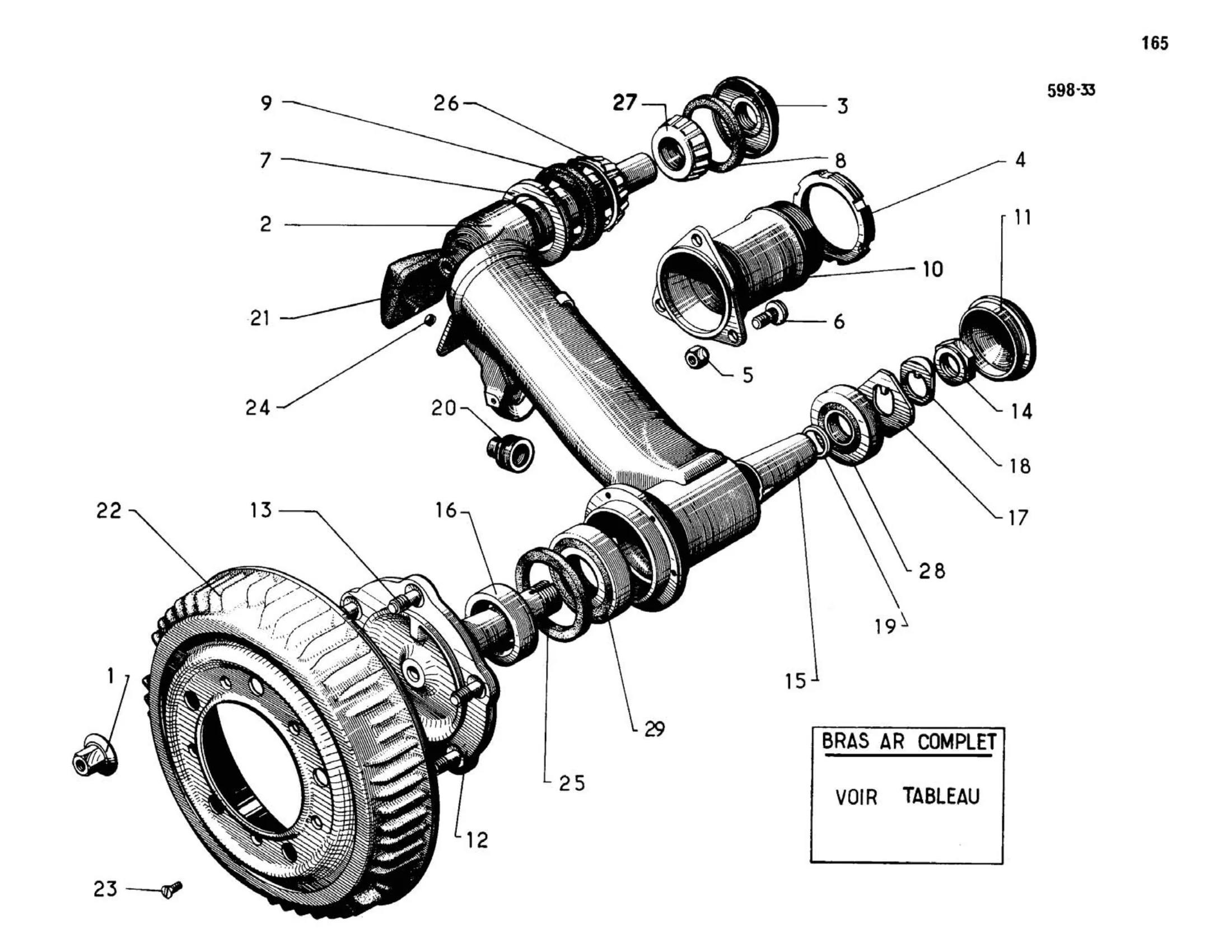 Front arms, hubs, pivots, page 159 of 344 — 598 Parts Catalogue — Volume I