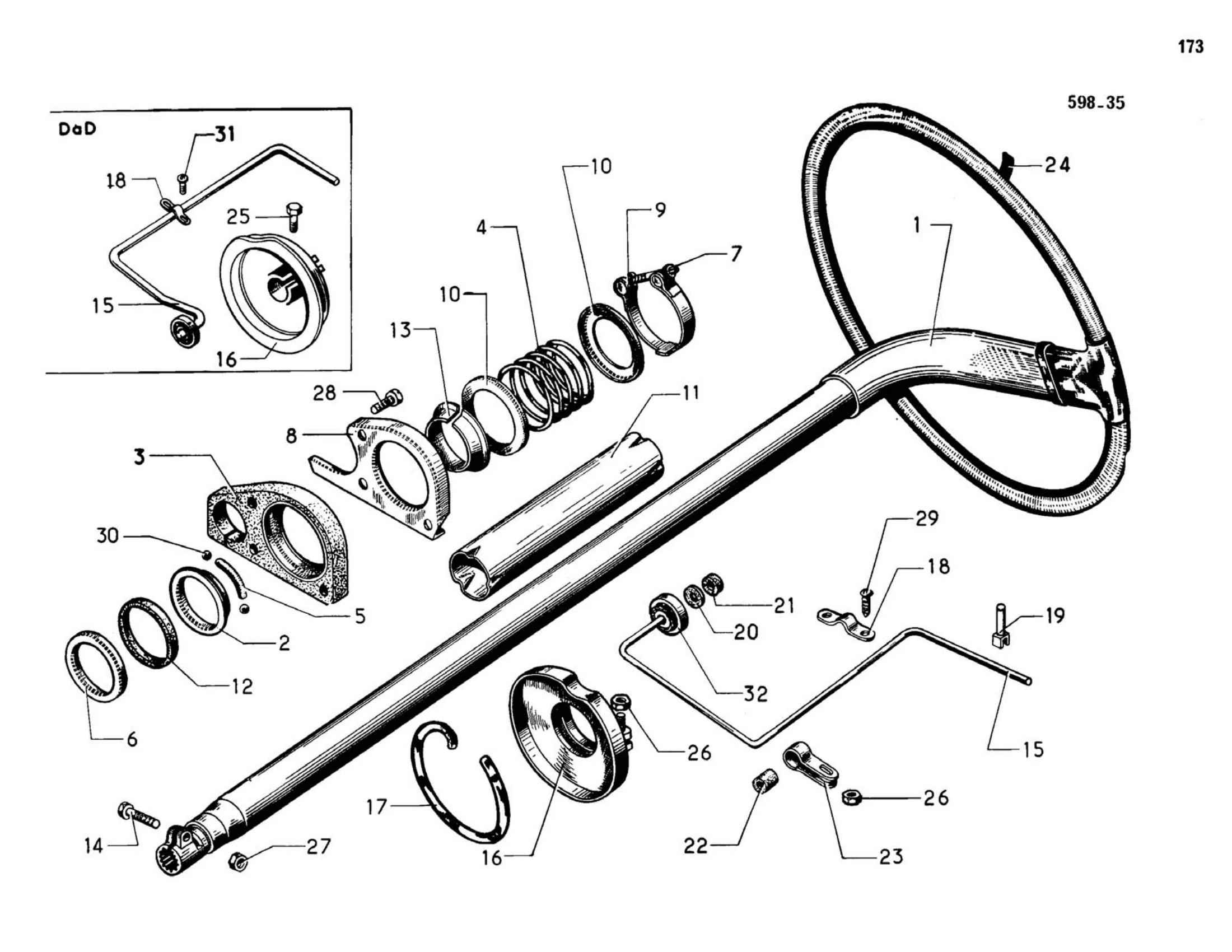 Steering wheel / Non-assist, page 167 of 344 — 598 Parts Catalogue — Volume I