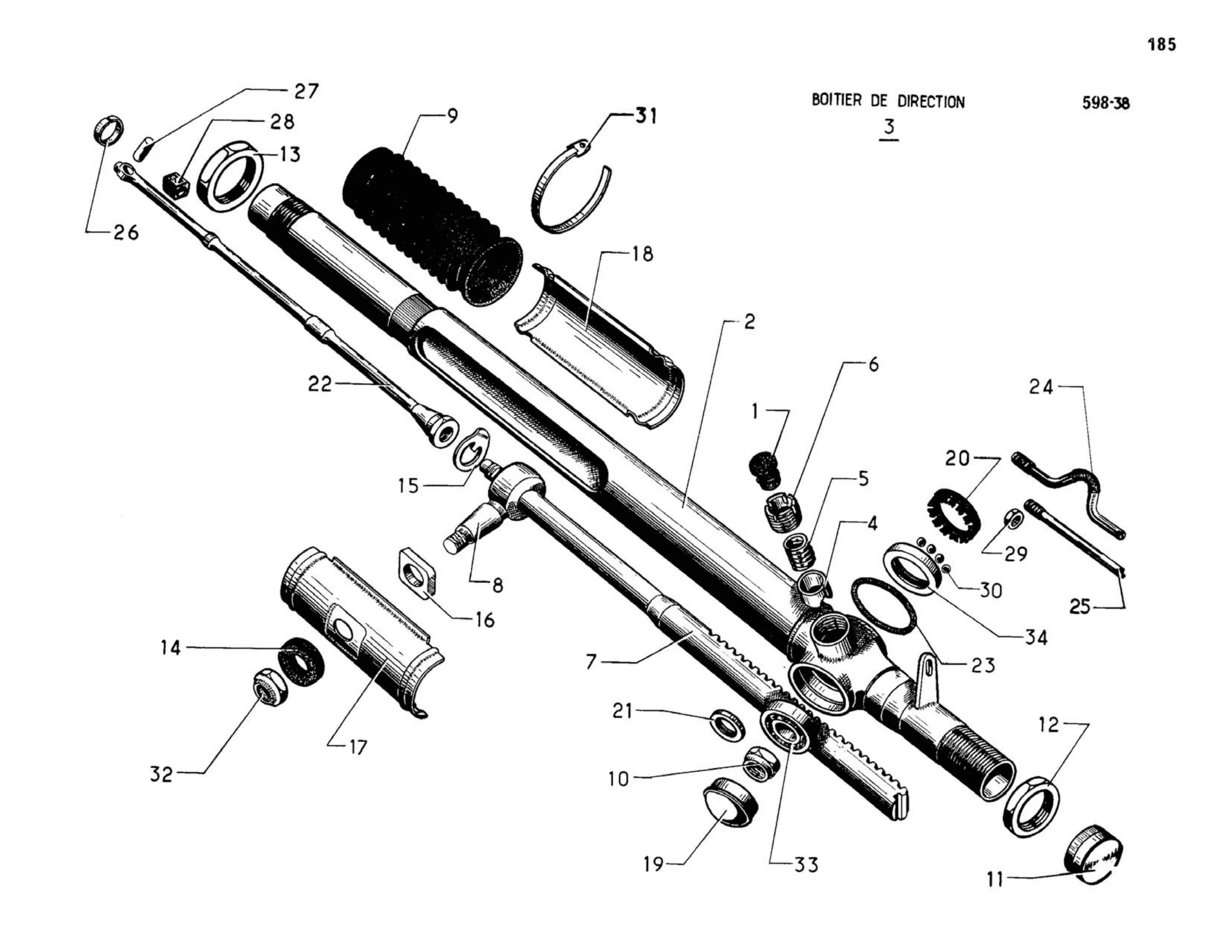 Steering rack / Non-assist, page 176 of 344 — 598 Parts Catalogue — Volume I