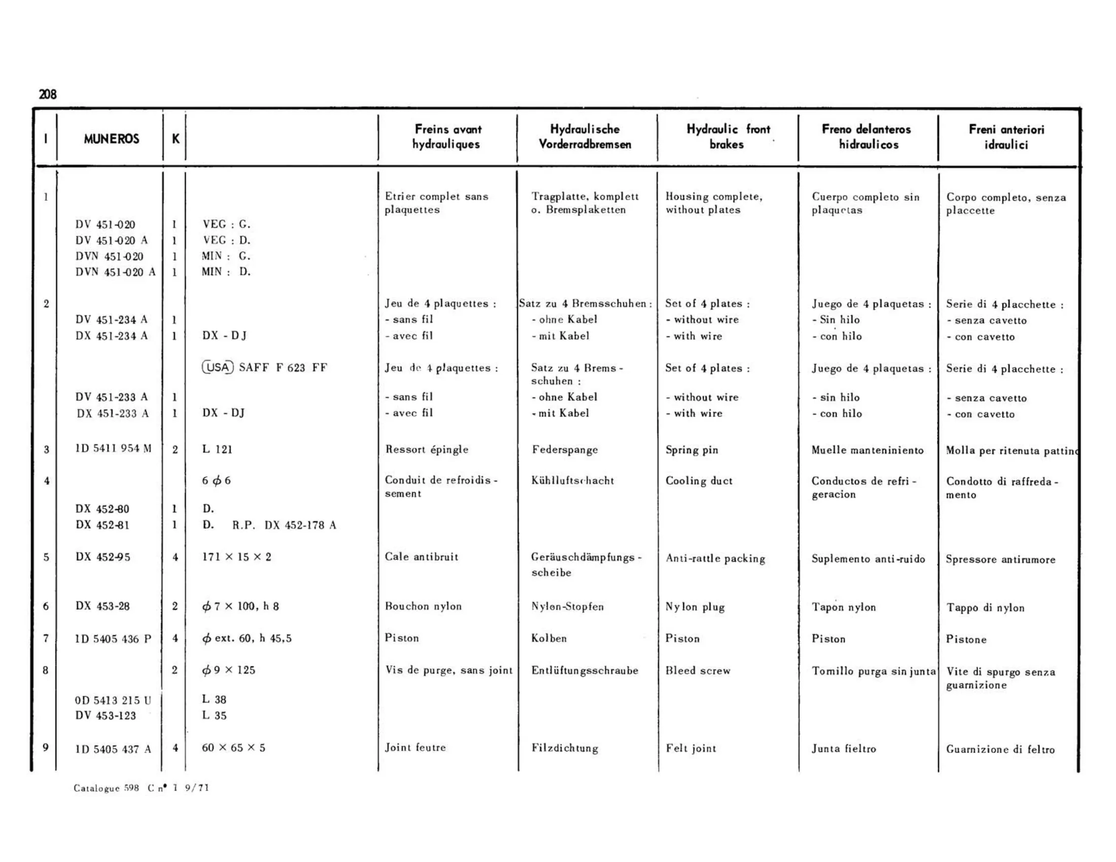 Anti-theft device, page 193 of 344 — 598 Parts Catalogue — Volume I