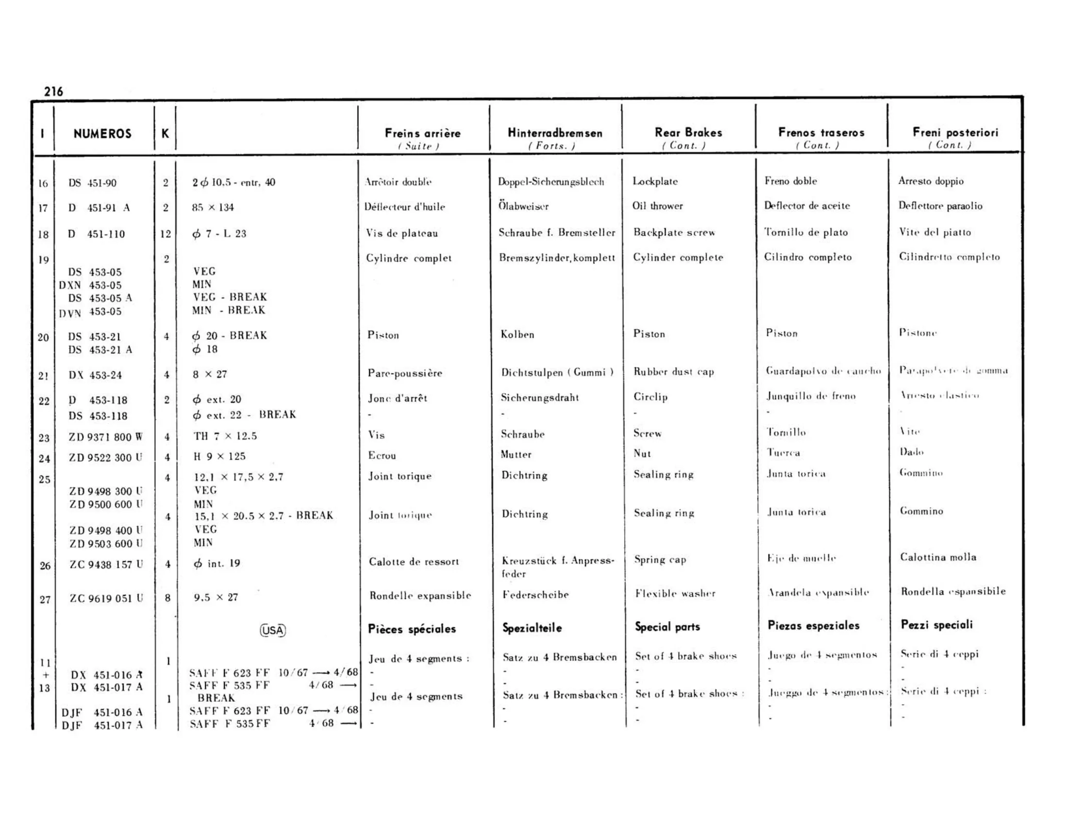 Rear brakes, page 199 of 344 — 598 Parts Catalogue — Volume I