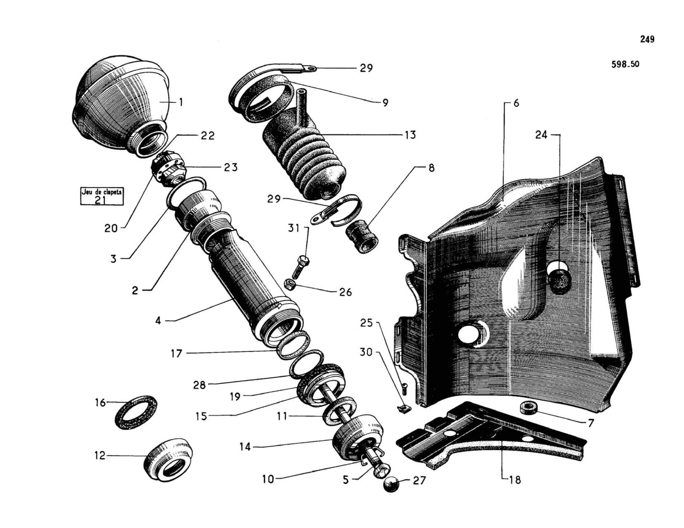 Priority valve, page 220 of 344 — 598 Parts Catalogue — Volume I