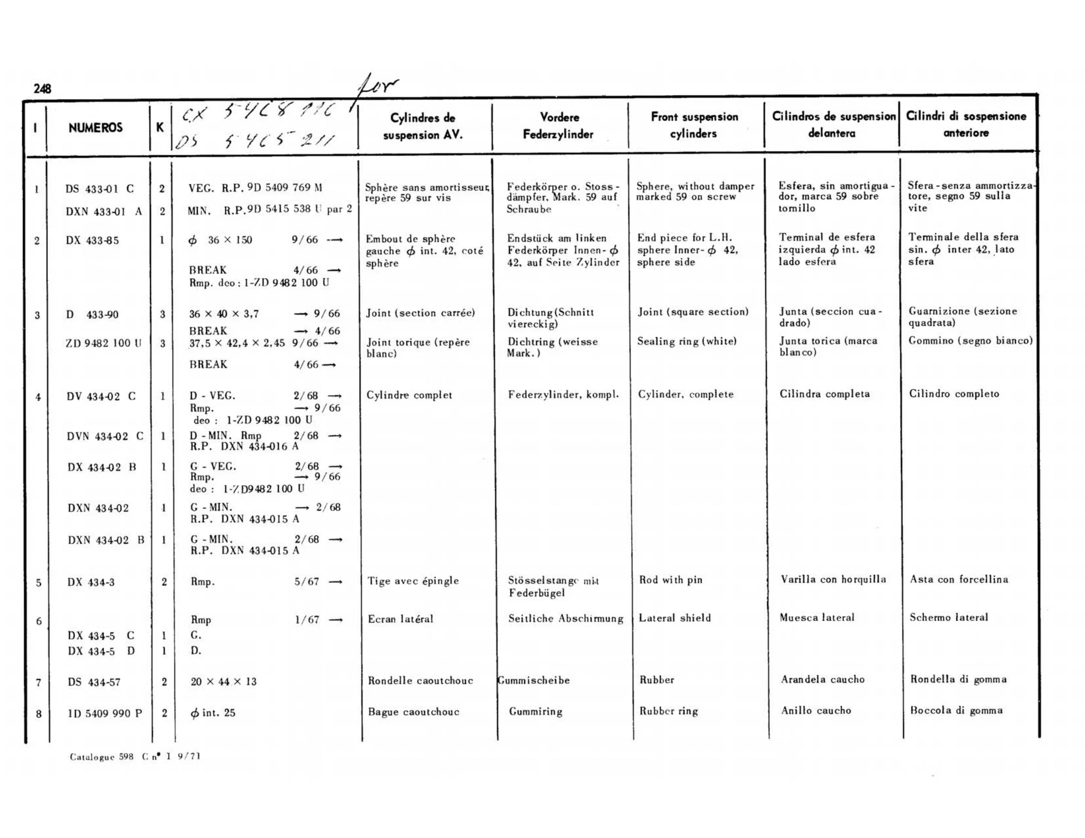 Priority valve, page 221 of 344 — 598 Parts Catalogue — Volume I