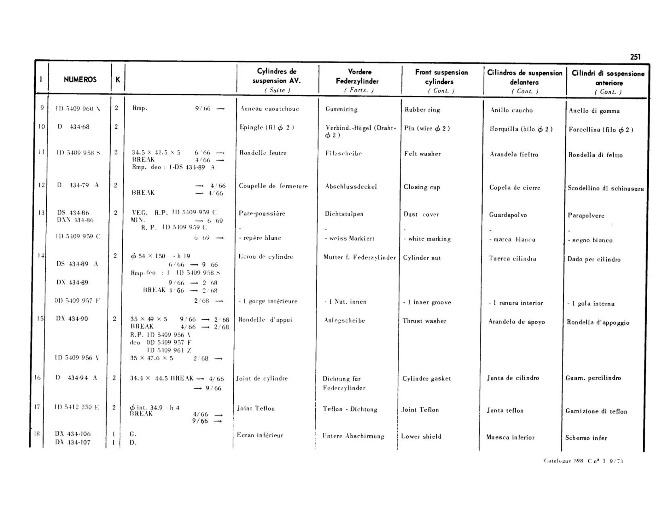 Reservoir, page 222 of 344 — 598 Parts Catalogue — Volume I