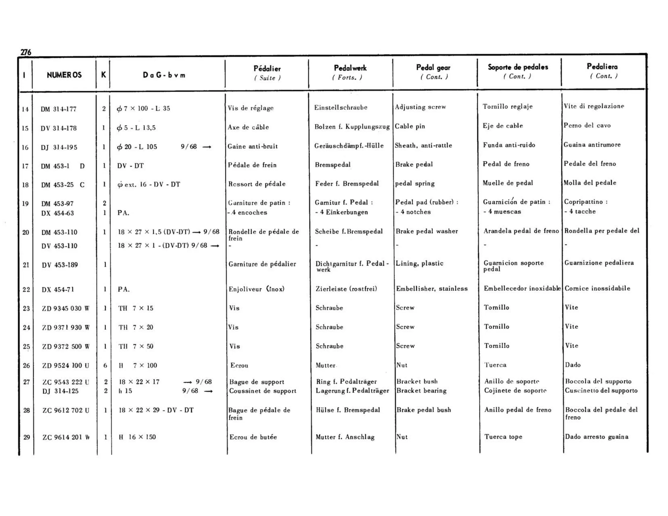 Pedal brake, page 240 of 344 — 598 Parts Catalogue — Volume I