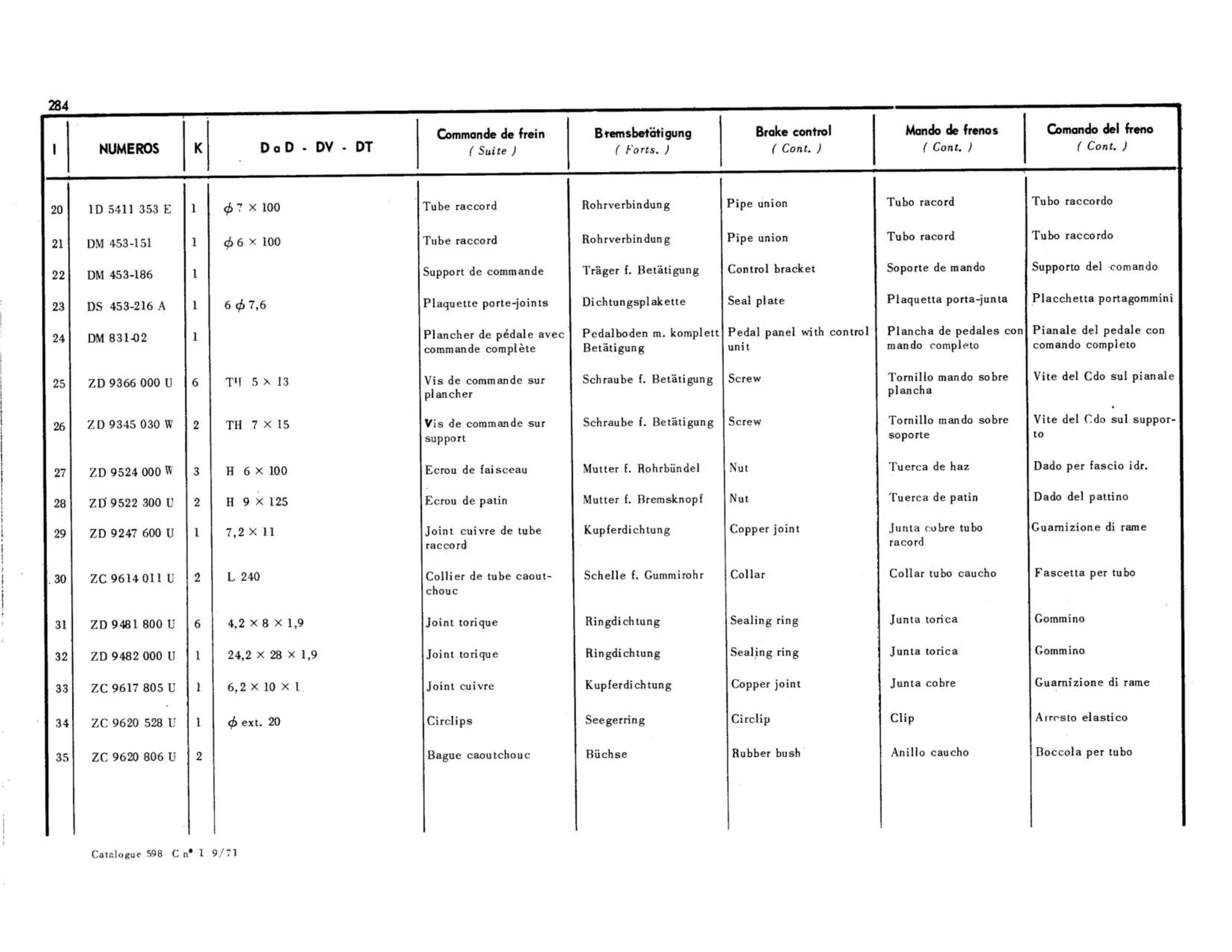 BVM, right drive, page 247 of 344 — 598 Parts Catalogue — Volume I