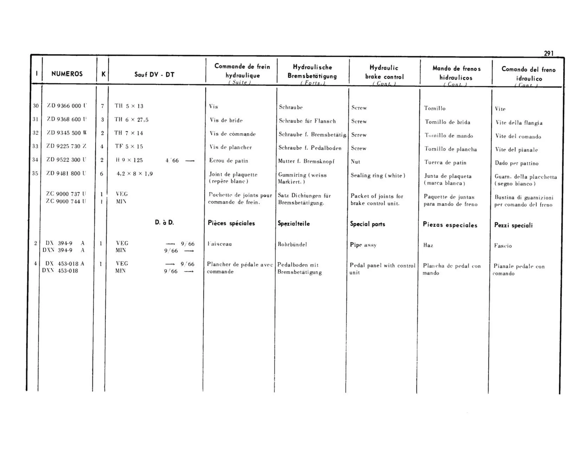 DV-DT Right drive mount, page 251 of 344 — 598 Parts Catalogue — Volume I