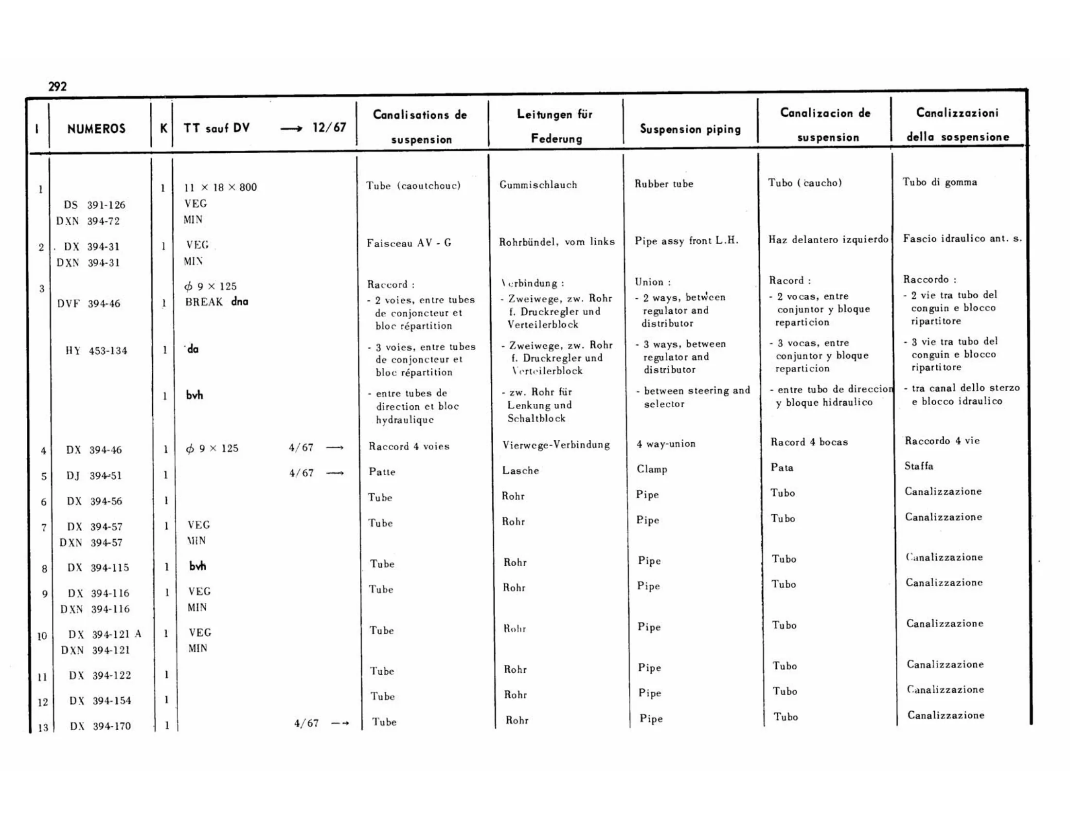 Except DV-DT, page 253 of 344 — 598 Parts Catalogue — Volume I