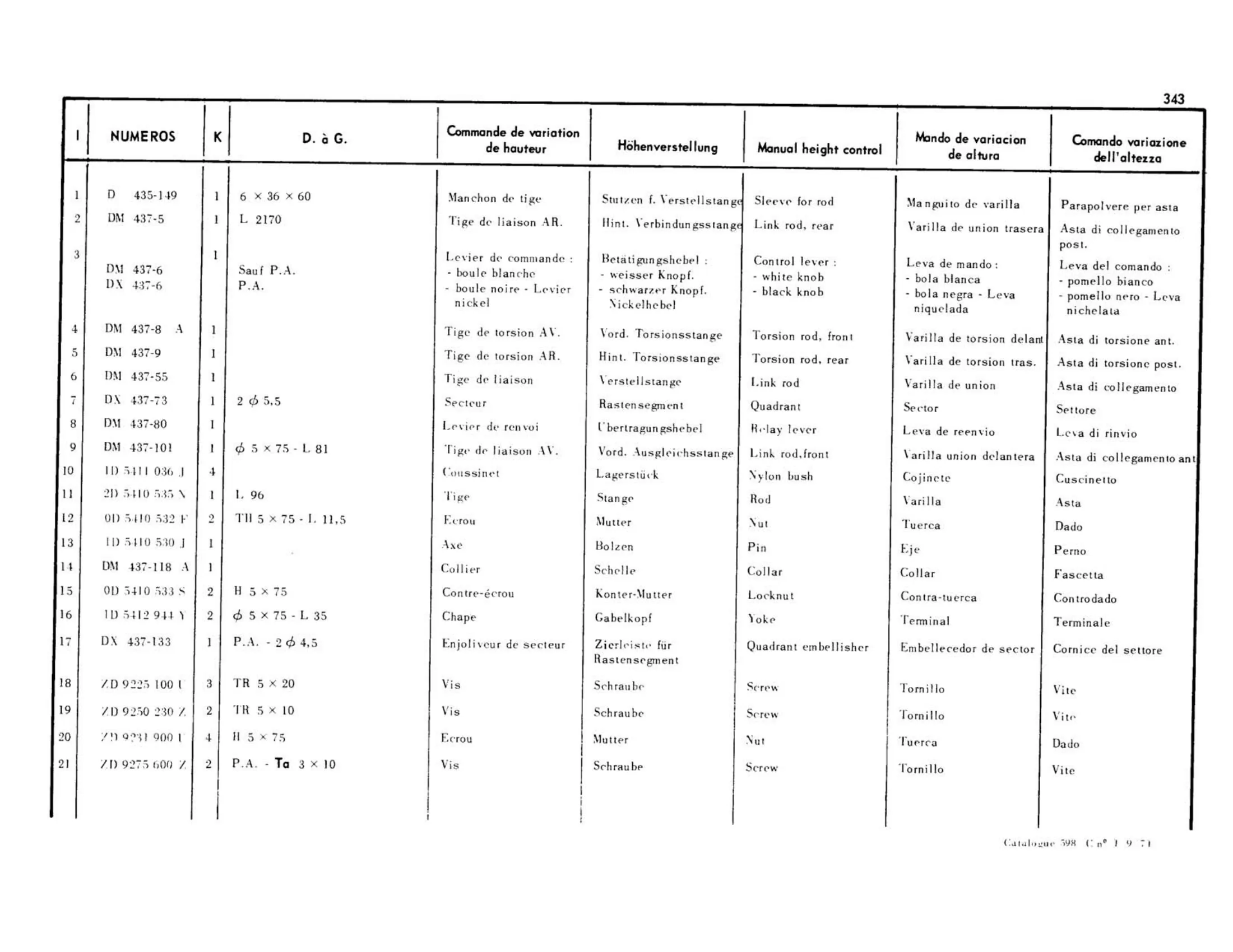 DV,DT, page 287 of 344 — 598 Parts Catalogue — Volume I