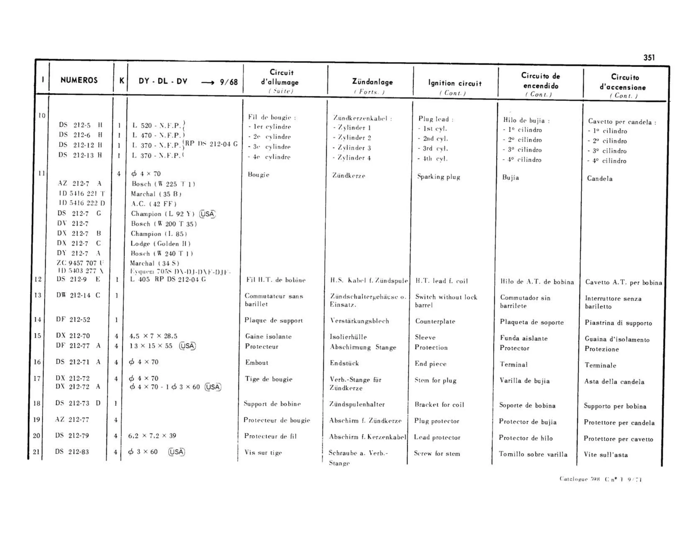 Manual height control / Left drive, page 293 of 344 — 598 Parts Catalogue — Volume I