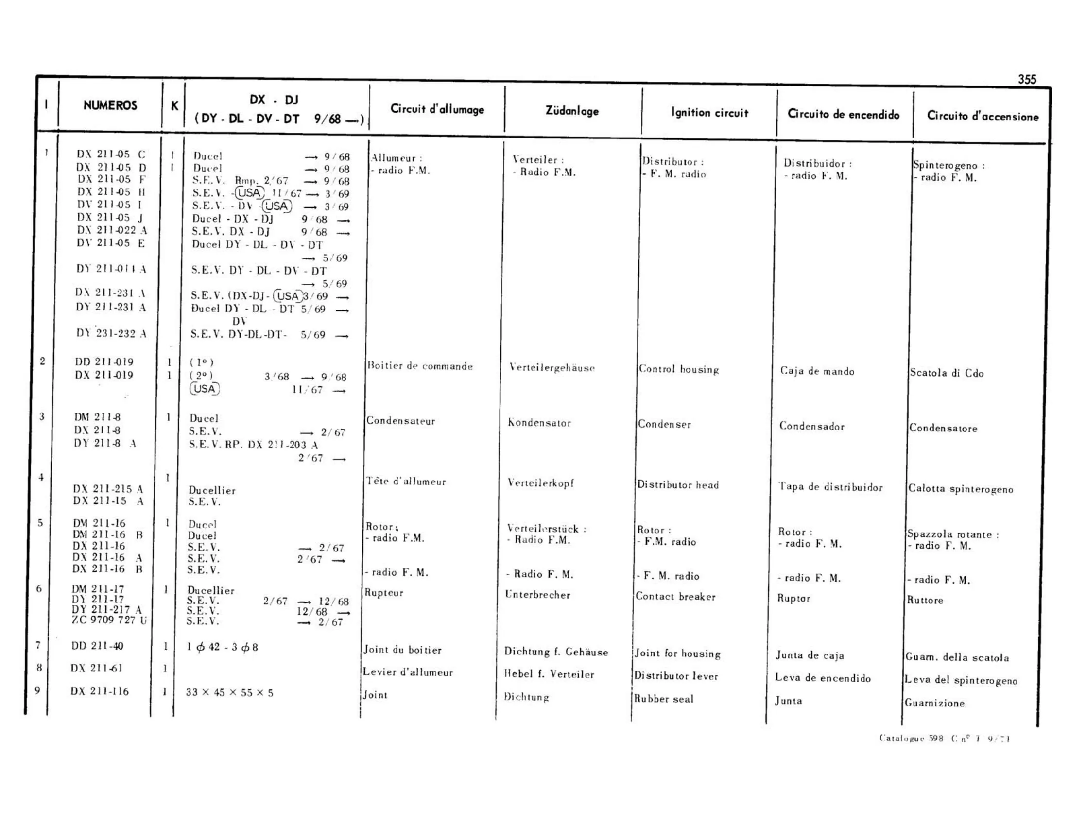 Right drive, page 296 of 344 — 598 Parts Catalogue — Volume I