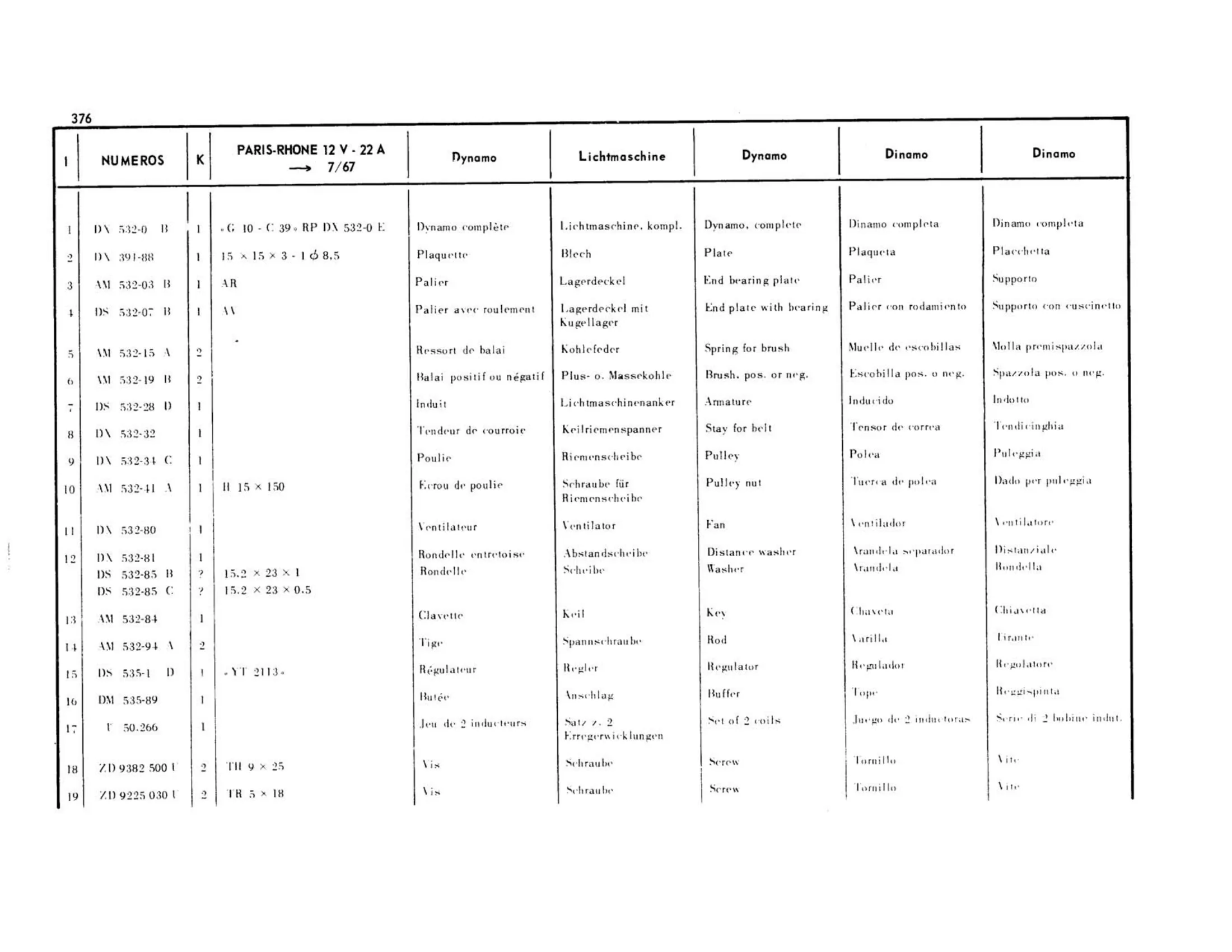 22a, >7/67, page 312 of 344 — 598 Parts Catalogue — Volume I