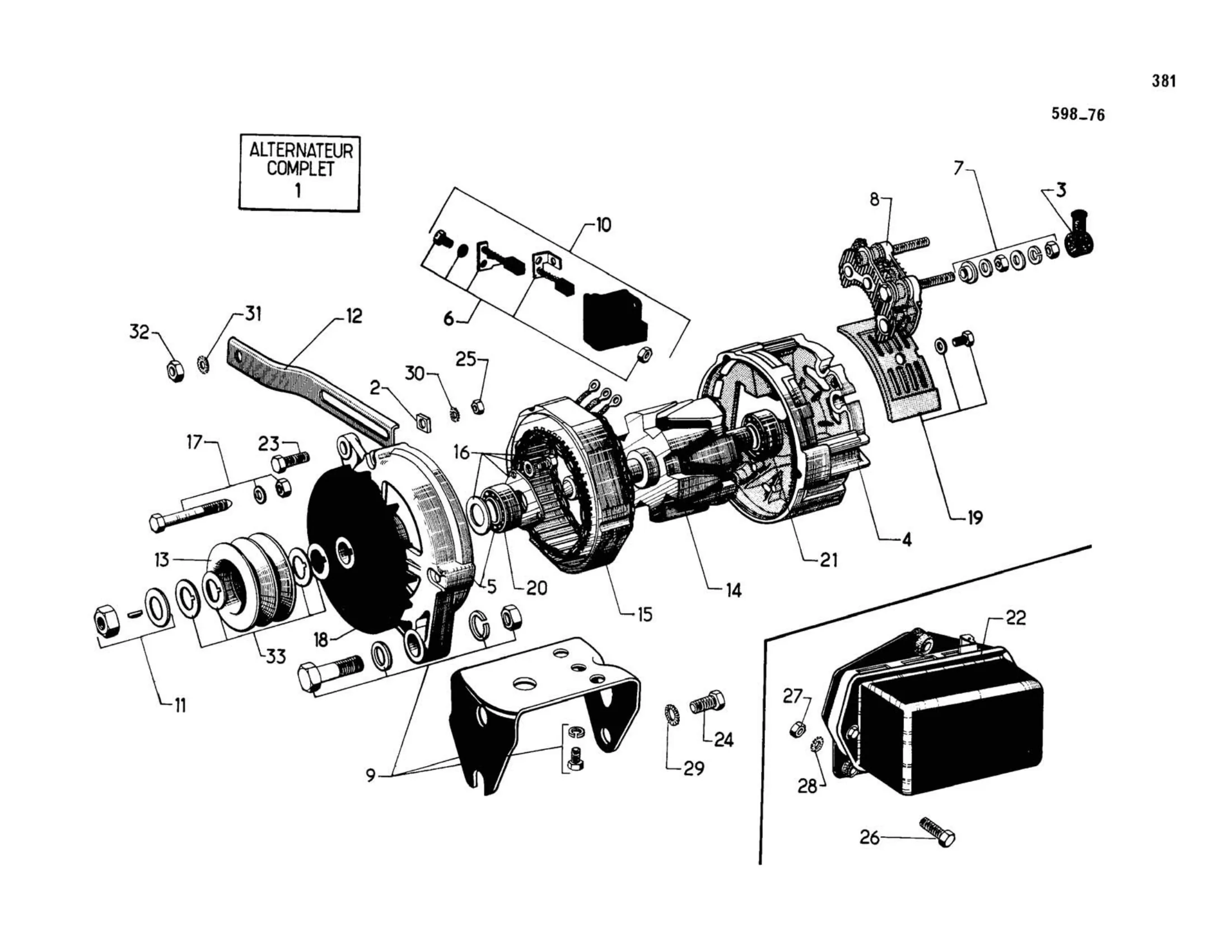 Paris-Rhone / 33a, Pallas, all option, >7/67, page 314 of 344 — 598 Parts Catalogue — Volume I