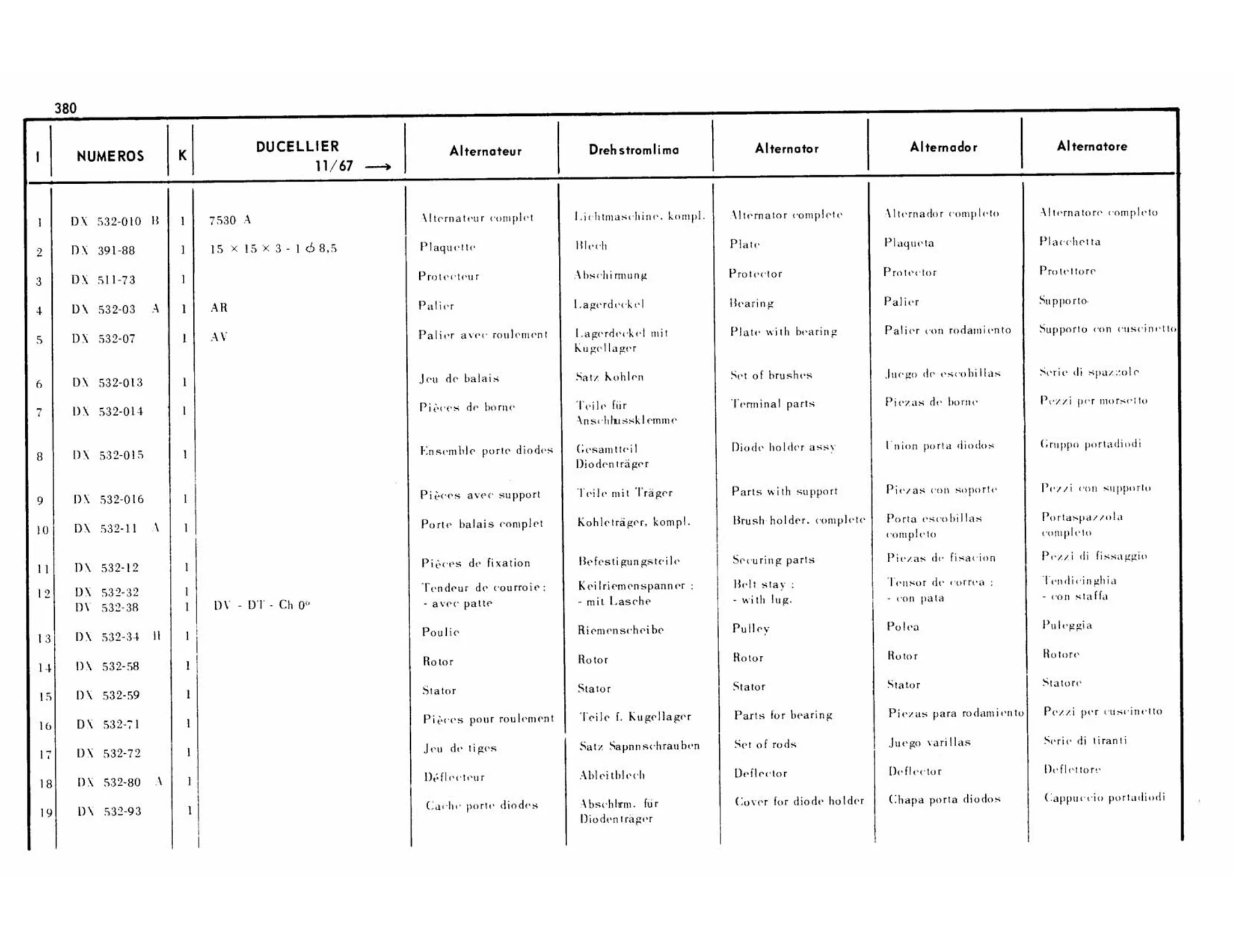 Paris-Rhone / 33a, Pallas, all option, >7/67, page 315 of 344 — 598 Parts Catalogue — Volume I