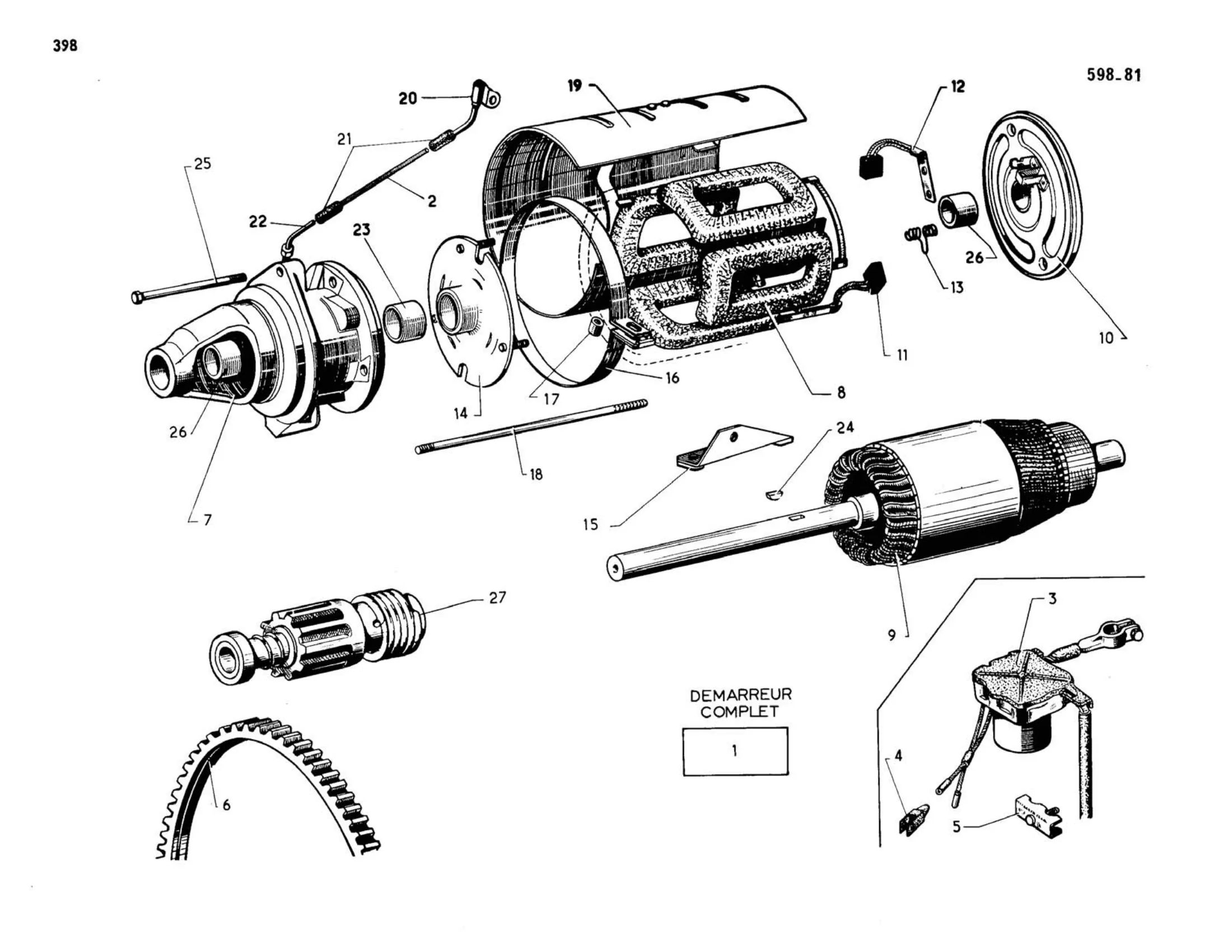 Starter motor, ring gear / Ducellier / DX-DJ >12/67, page 328 of 344 — 598 Parts Catalogue — Volume I
