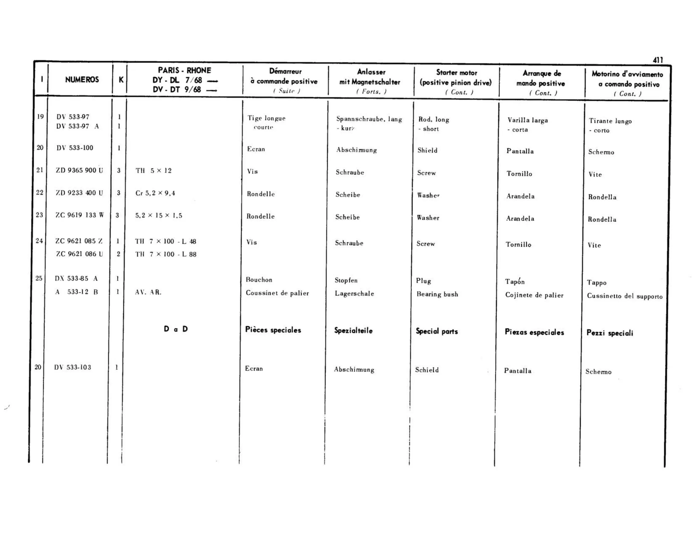 DY,DL >7/68, DV,DT >9/68, page 338 of 344 — 598 Parts Catalogue — Volume I
