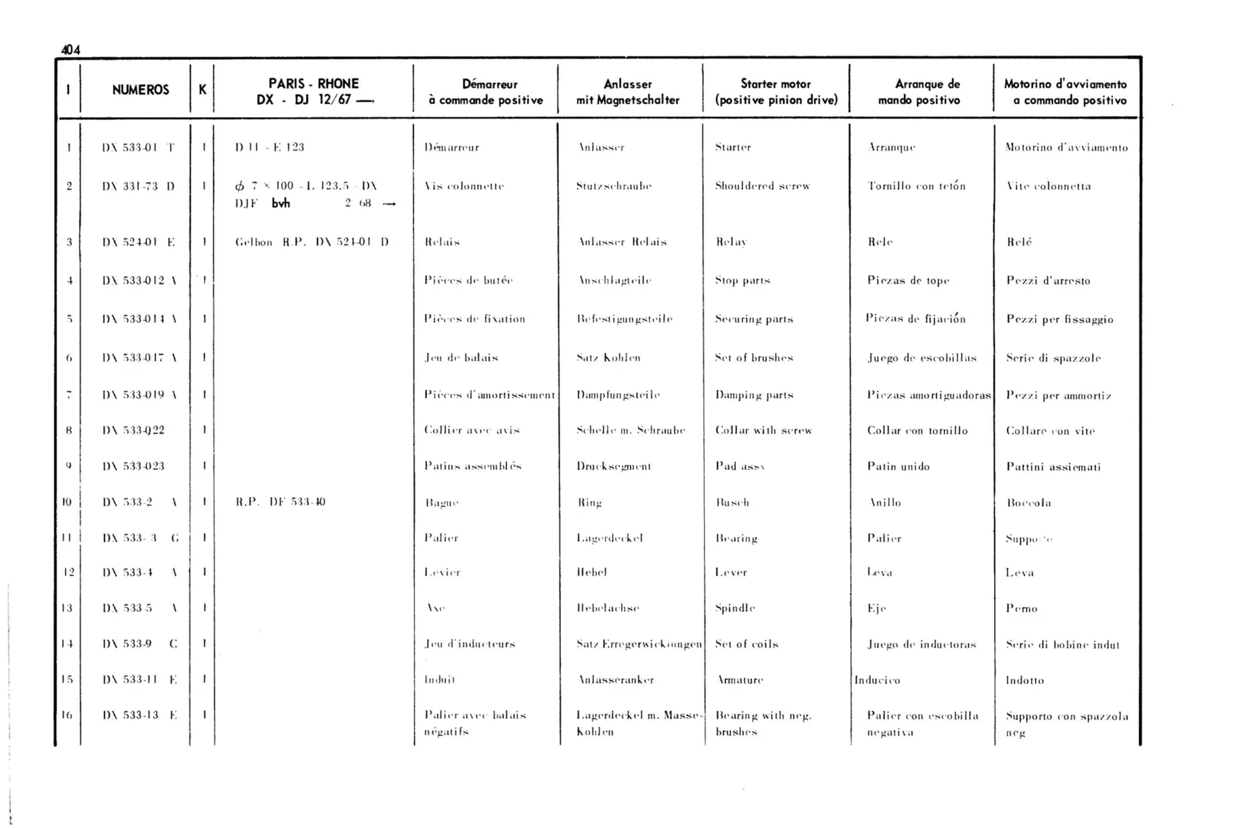 DX,DJ 12/67>, page 340 of 344 — 598 Parts Catalogue — Volume I