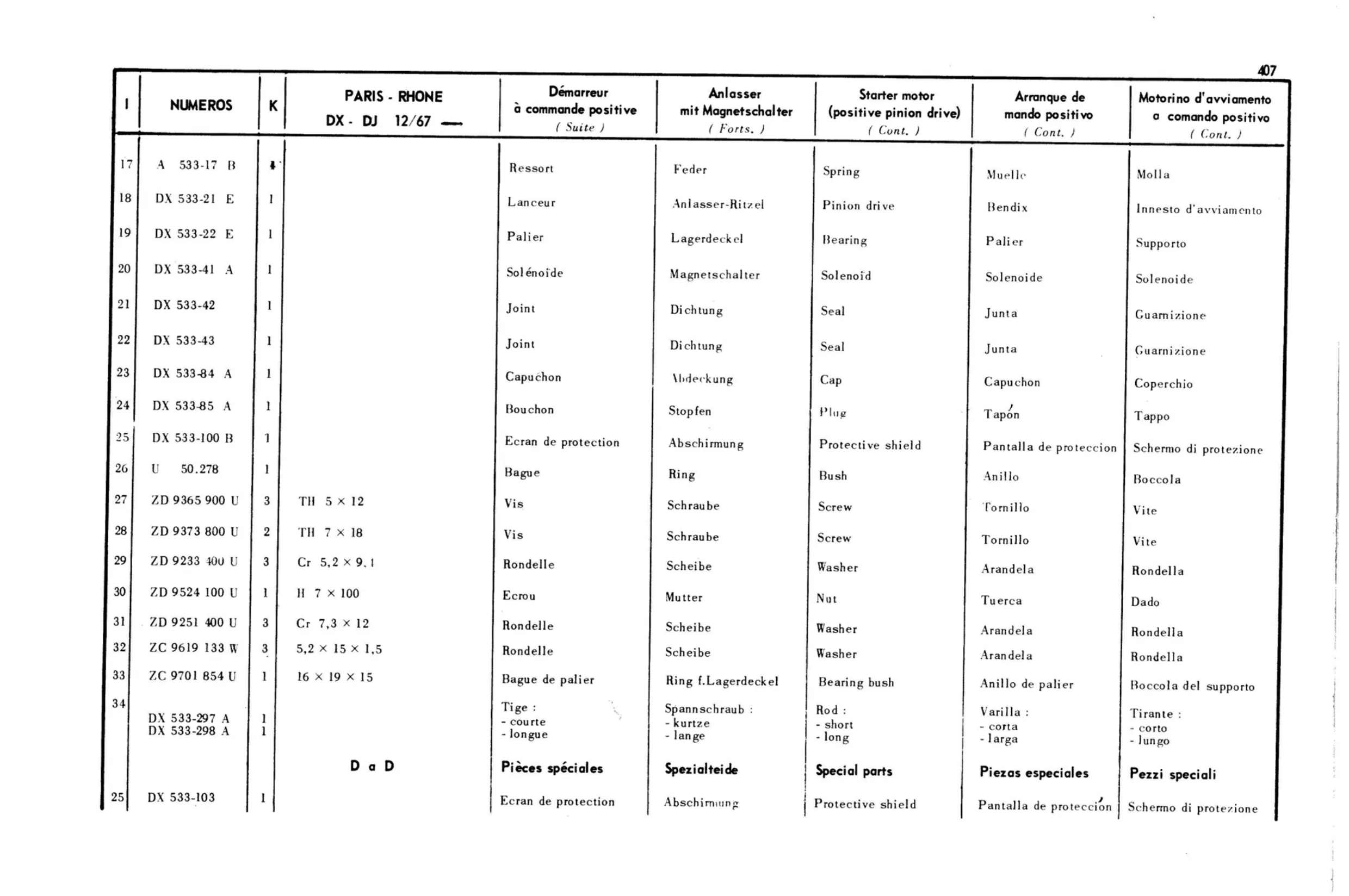 DX,DJ 12/67>, page 341 of 344 — 598 Parts Catalogue — Volume I