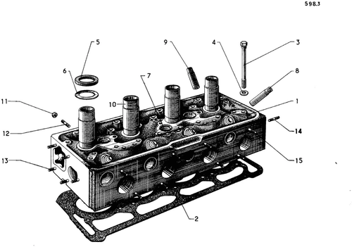 Cylinder head, page 53 — 598 Parts Catalogue — Volume I