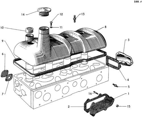 Head cover, page 56 — 598 Parts Catalogue — Volume I