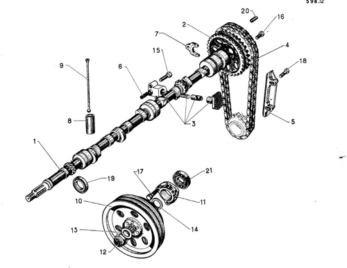 Cam, valve train, page 81 — 598 Parts Catalogue — Volume I