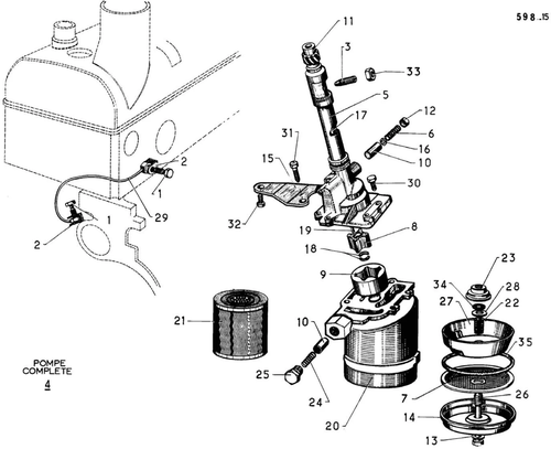 Oil pump, page 90 — 598 Parts Catalogue — Volume I