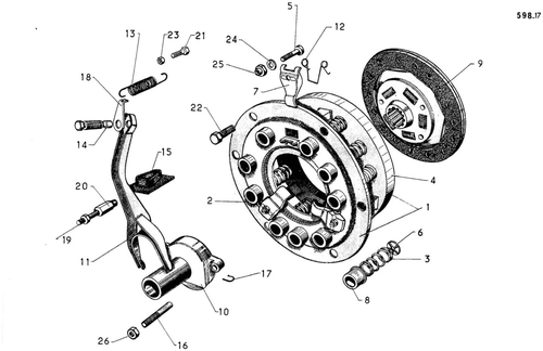 Clutch, page 96 — 598 Parts Catalogue — Volume I
