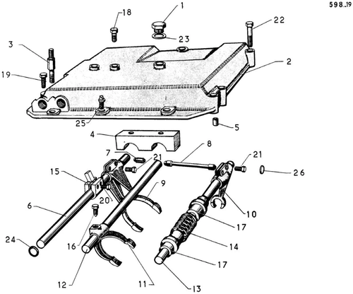 Cover, forks, page 106 — 598 Parts Catalogue — Volume I