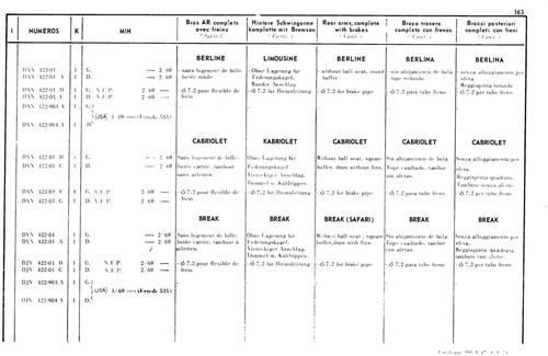 Rear arms, complete , page 161 — 598 Parts Catalogue — Volume I