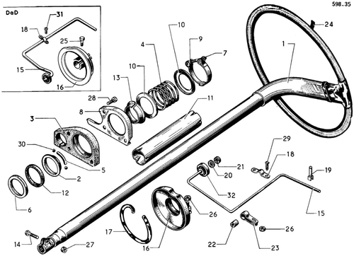 Steering wheel, page 167 — 598 Parts Catalogue — Volume I