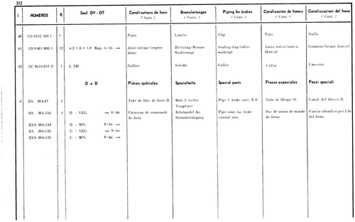 Power steering piping, page 265 — 598 Parts Catalogue — Volume I