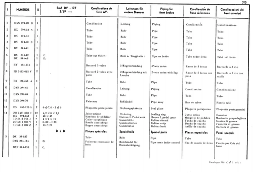 Brakes piping, page 267 — 598 Parts Catalogue — Volume I