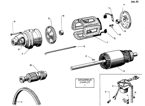DX,DJ 12/67>, DY,DL,DV (USA) 5/68, page 331 — 598 Parts Catalogue — Volume I
