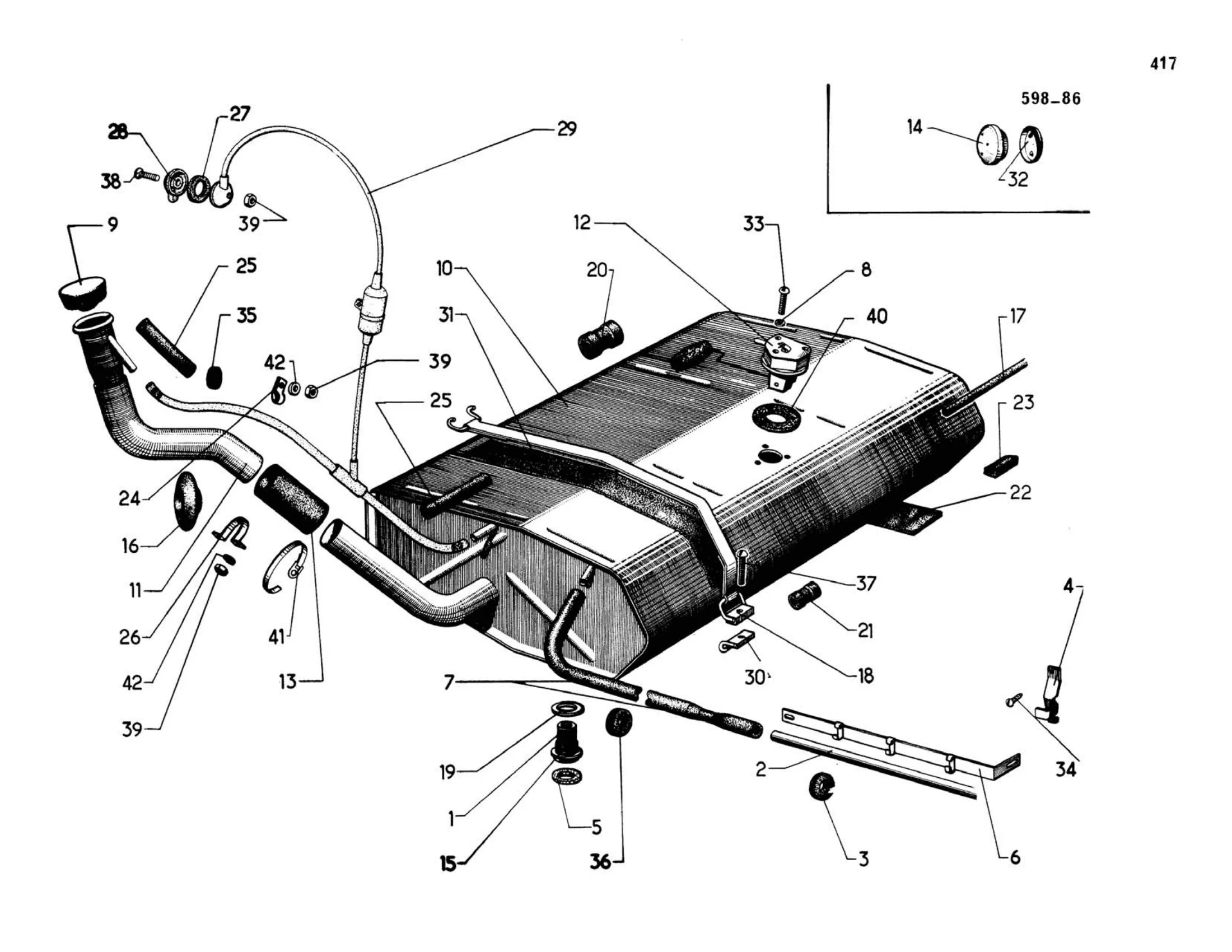Fuel tank and piping, page 56 of 503 — 598 Parts Catalogue — Volume II