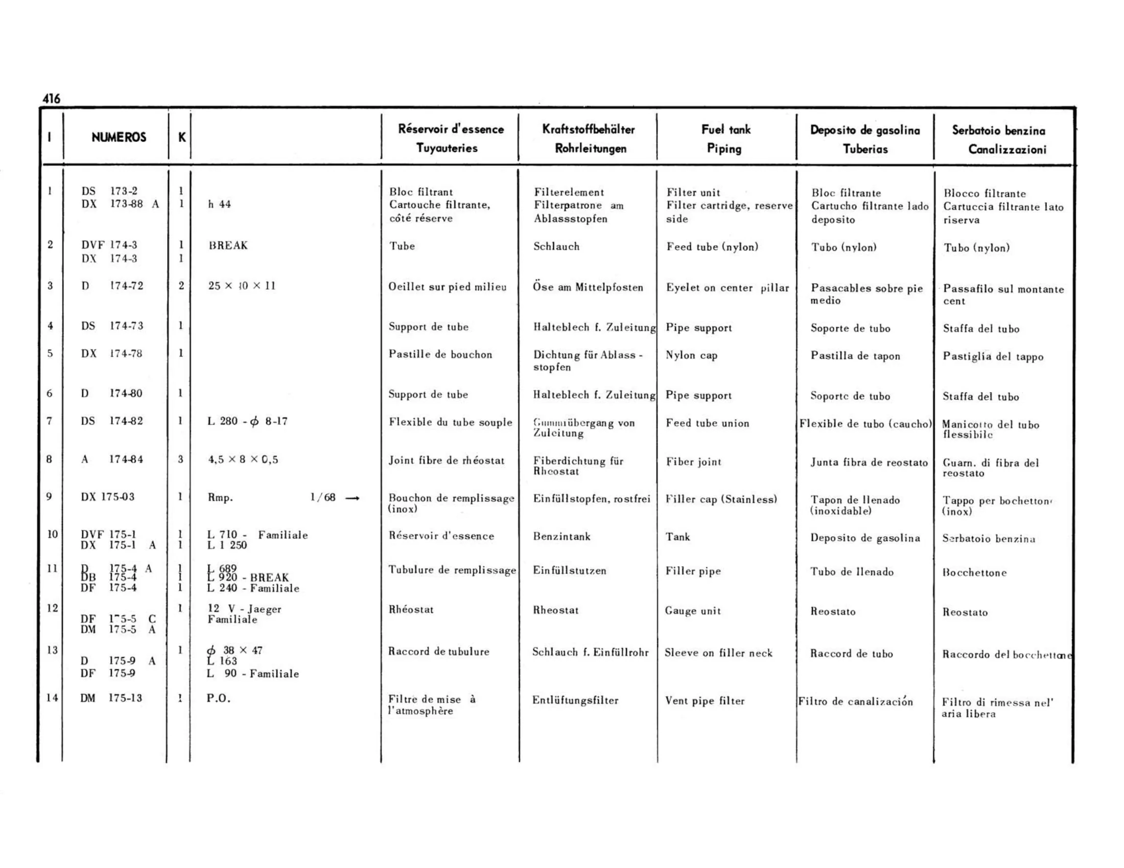 Fuel tank and piping, page 57 of 503 — 598 Parts Catalogue — Volume II