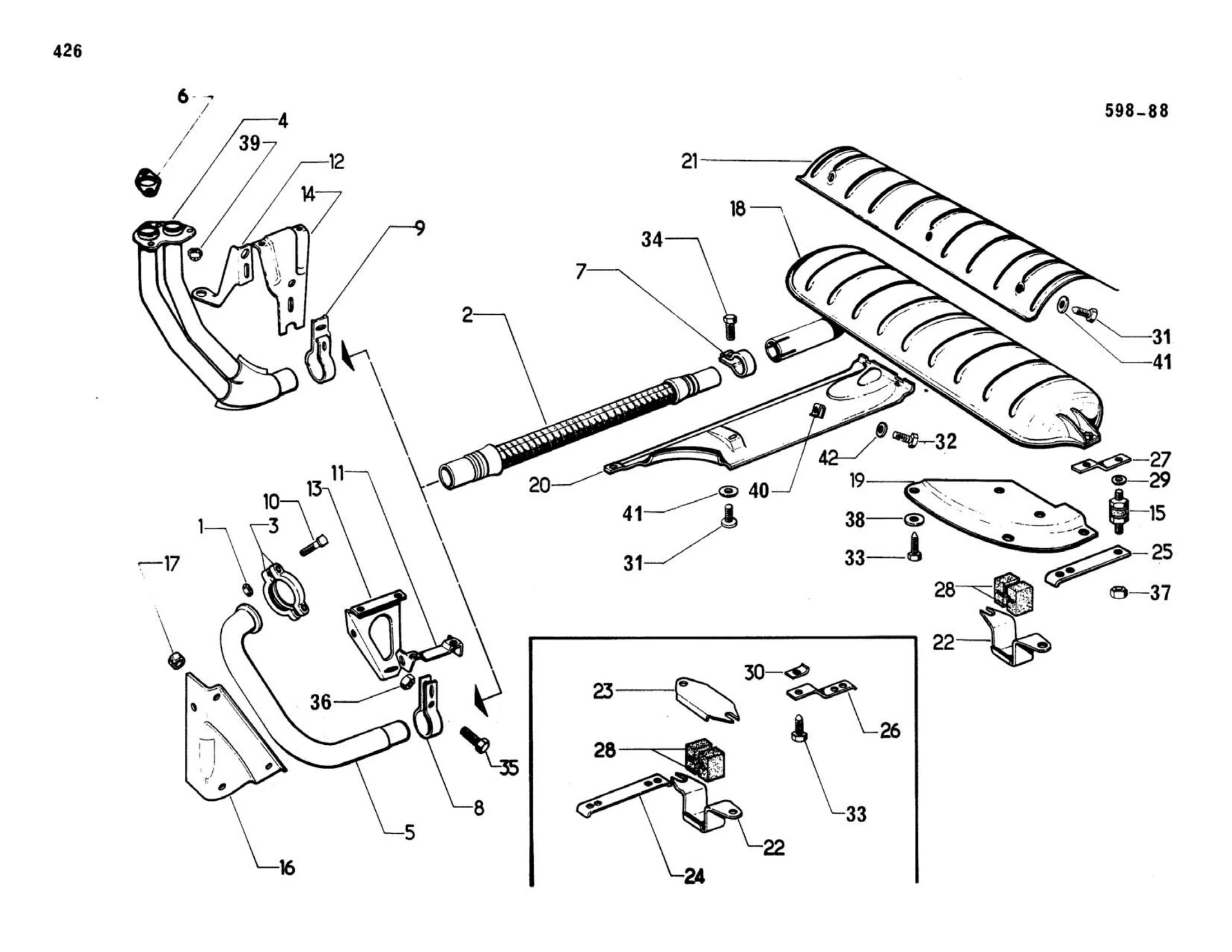 Front exhaust, page 63 of 503 — 598 Parts Catalogue — Volume II