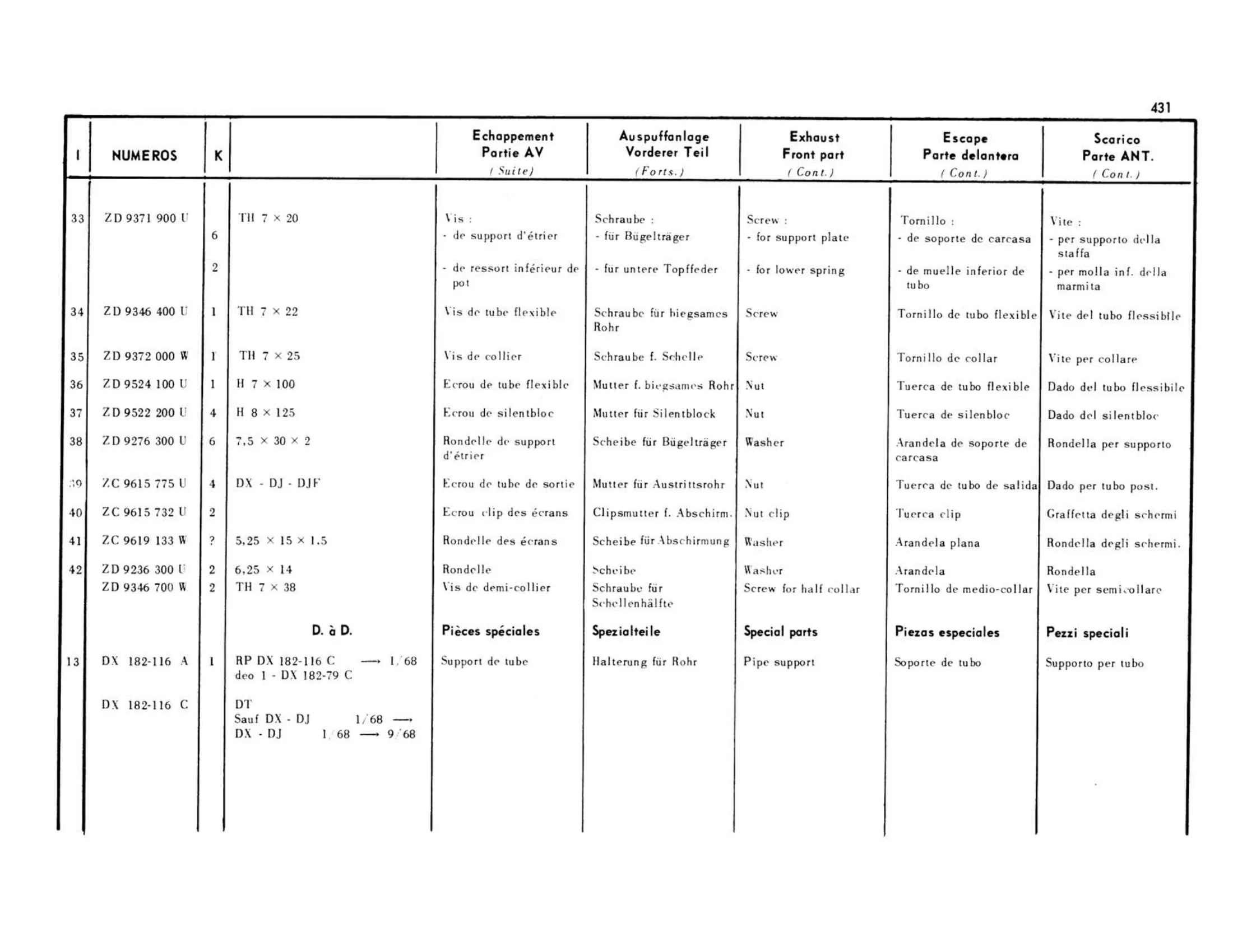 Right hand drive, page 66 of 503 — 598 Parts Catalogue — Volume II