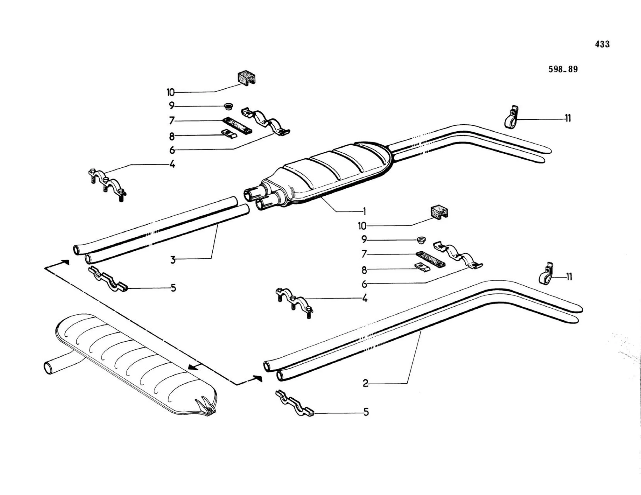 Rear exhaust, page 67 of 503 — 598 Parts Catalogue — Volume II