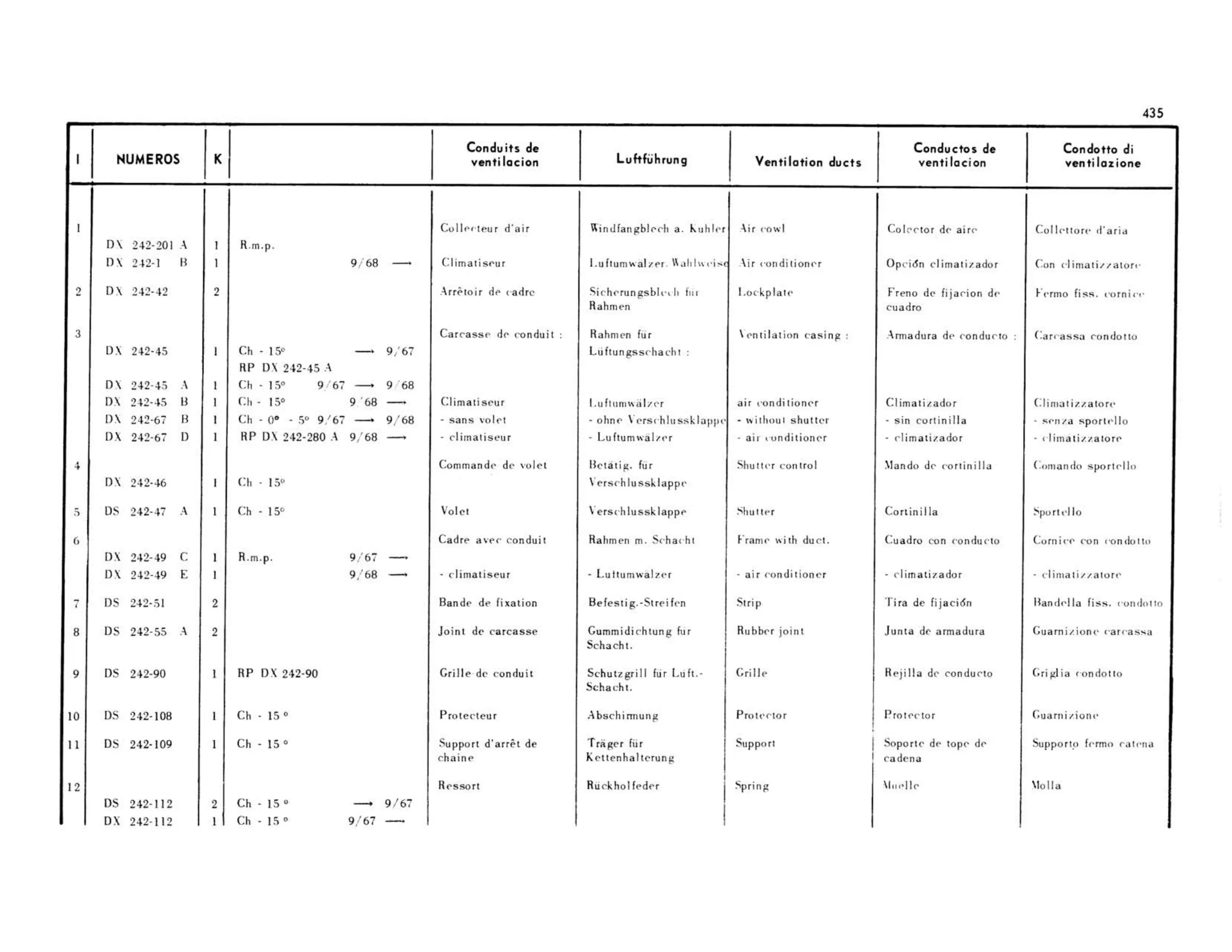 Engine ventilation, page 70 of 503 — 598 Parts Catalogue — Volume II