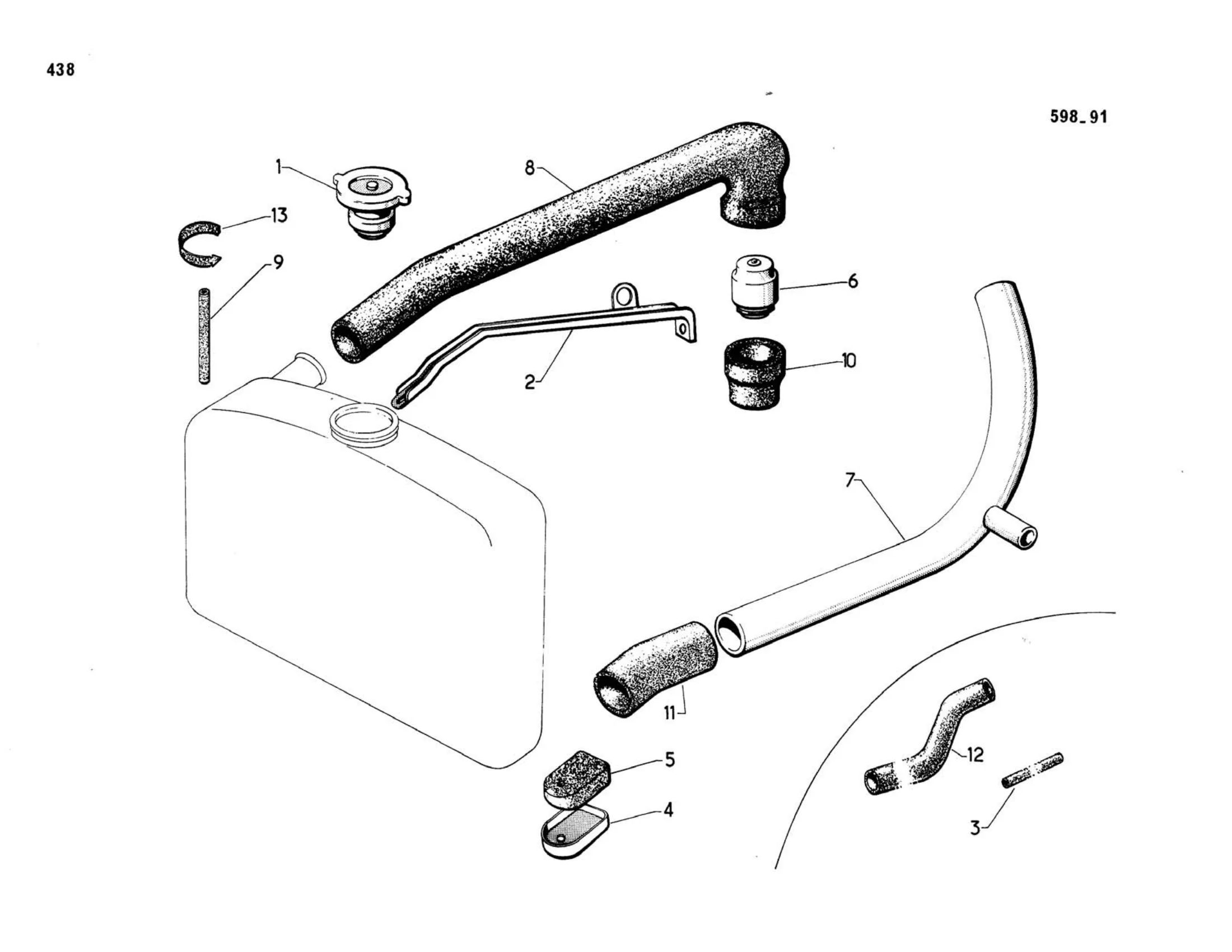 Radiator piping, page 72 of 503 — 598 Parts Catalogue — Volume II