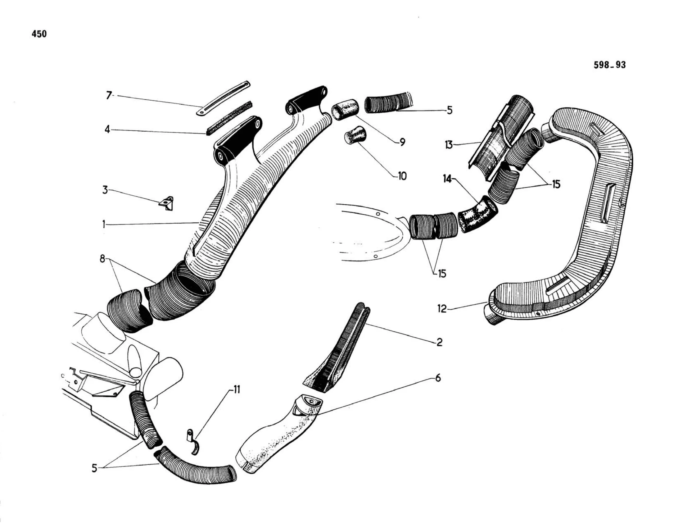 Defrost ducting, page 80 of 503 — 598 Parts Catalogue — Volume II
