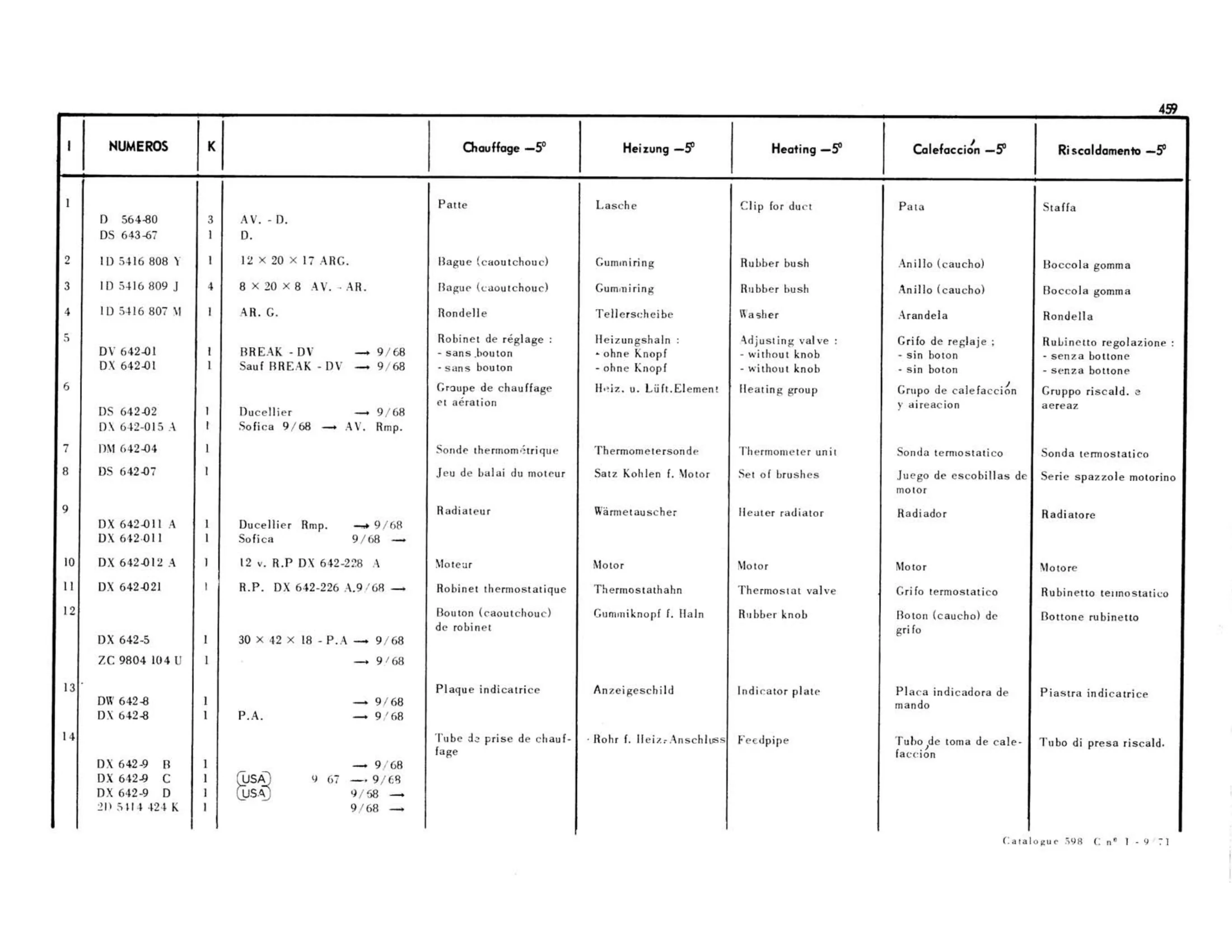 -5°, page 87 of 503 — 598 Parts Catalogue — Volume II