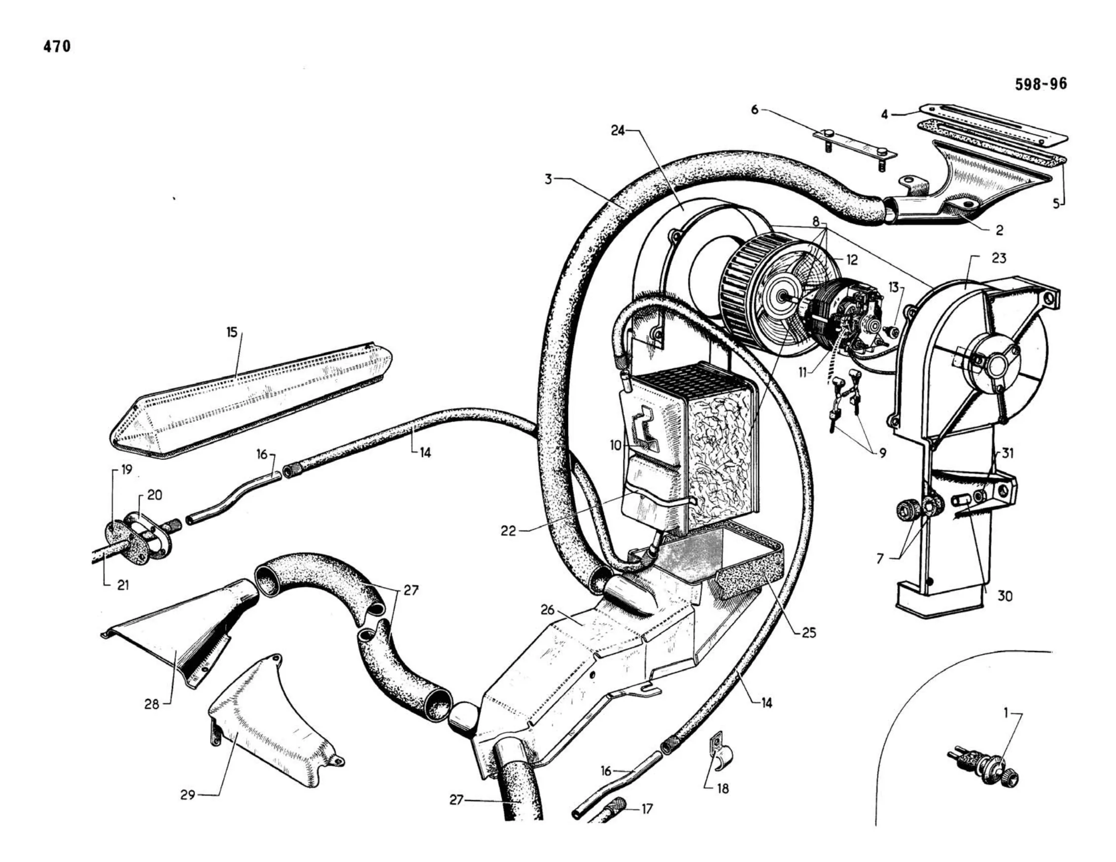 Rear heating -15°, page 92 of 503 — 598 Parts Catalogue — Volume II