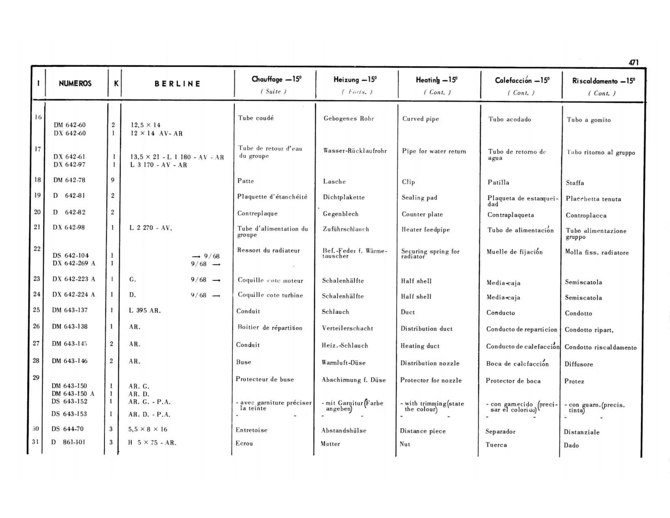 Berline, page 94 of 503 — 598 Parts Catalogue — Volume II