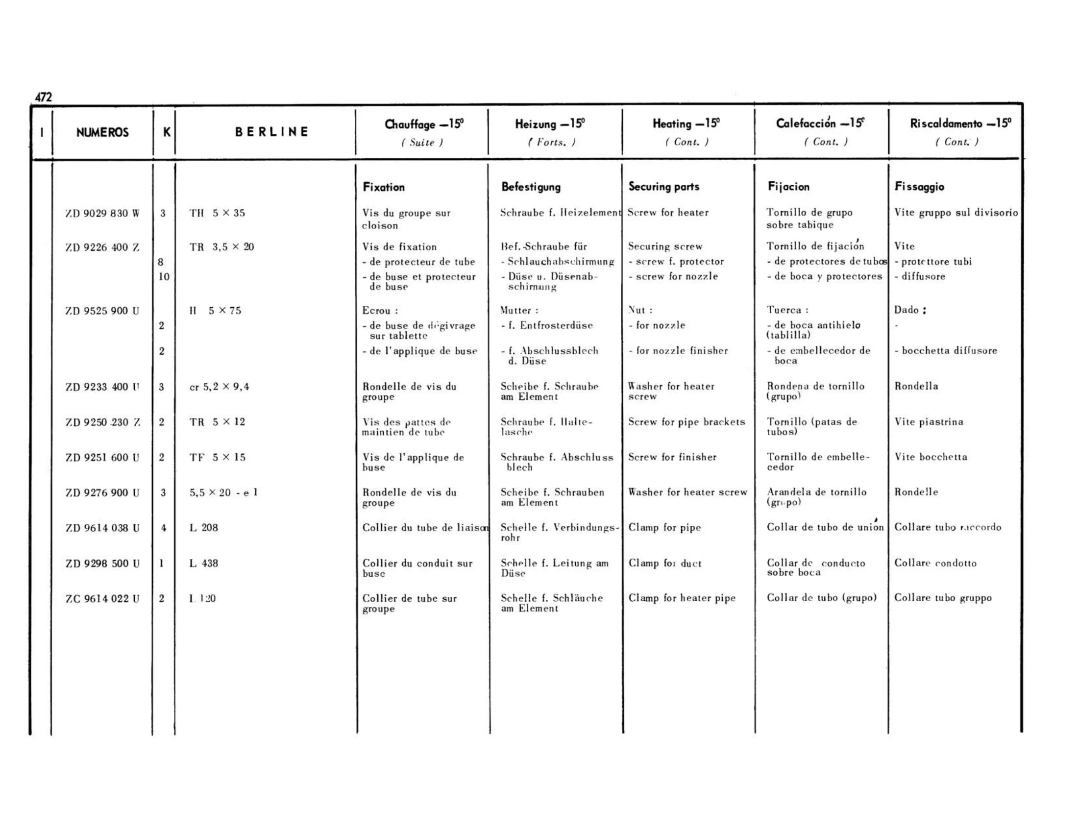 Berline, page 95 of 503 — 598 Parts Catalogue — Volume II