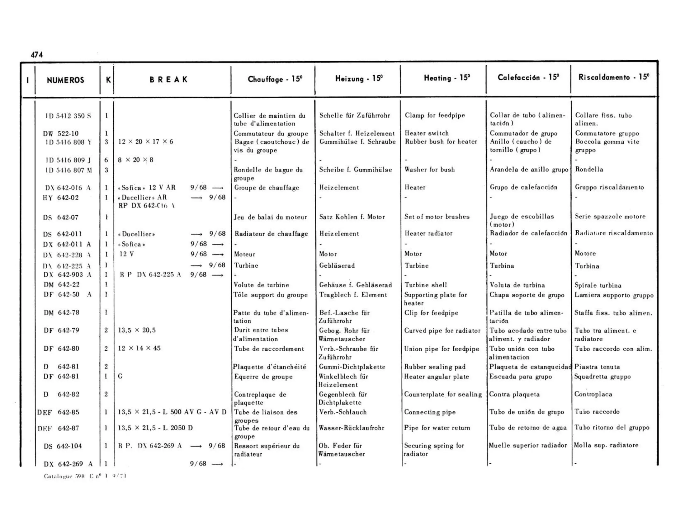 Break, page 96 of 503 — 598 Parts Catalogue — Volume II