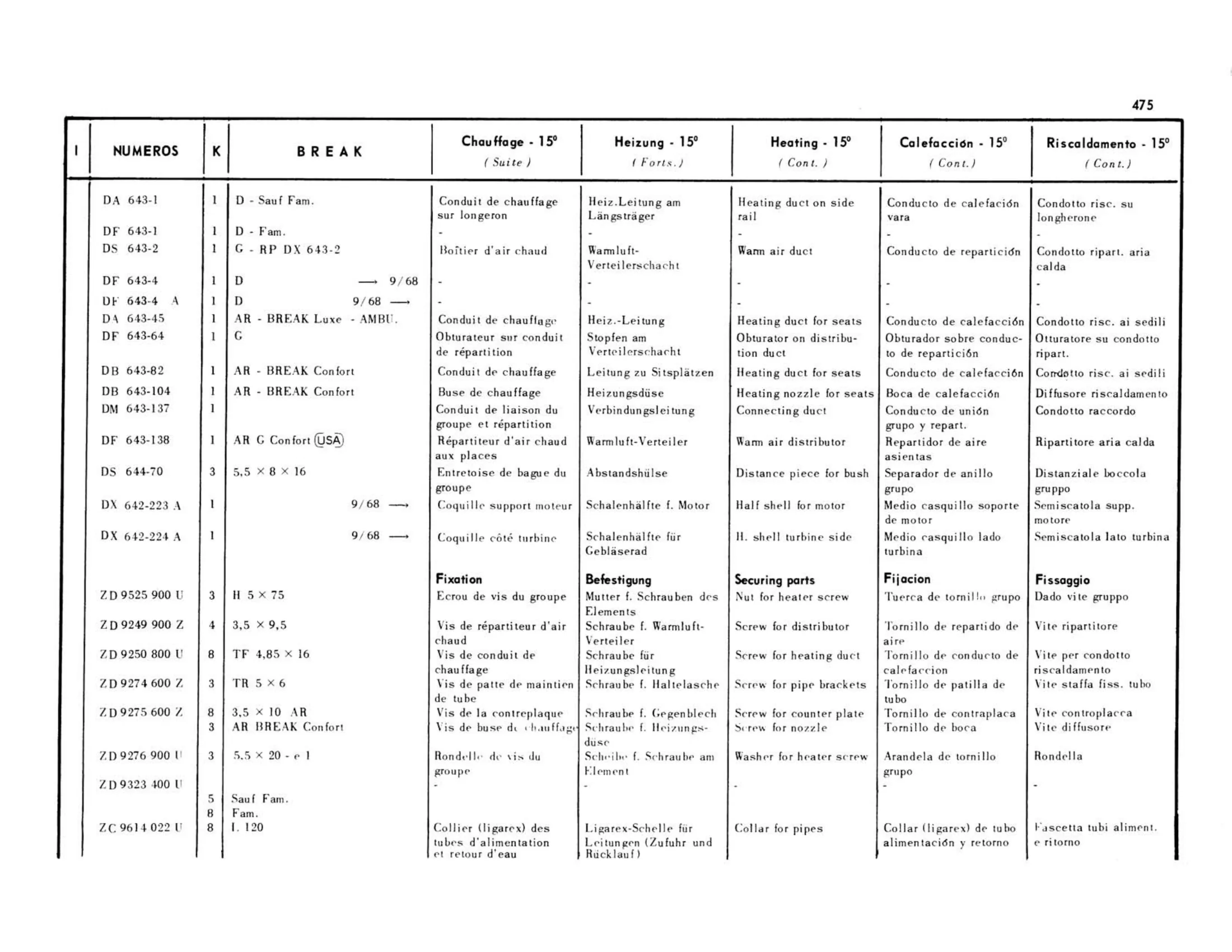 Break, page 97 of 503 — 598 Parts Catalogue — Volume II