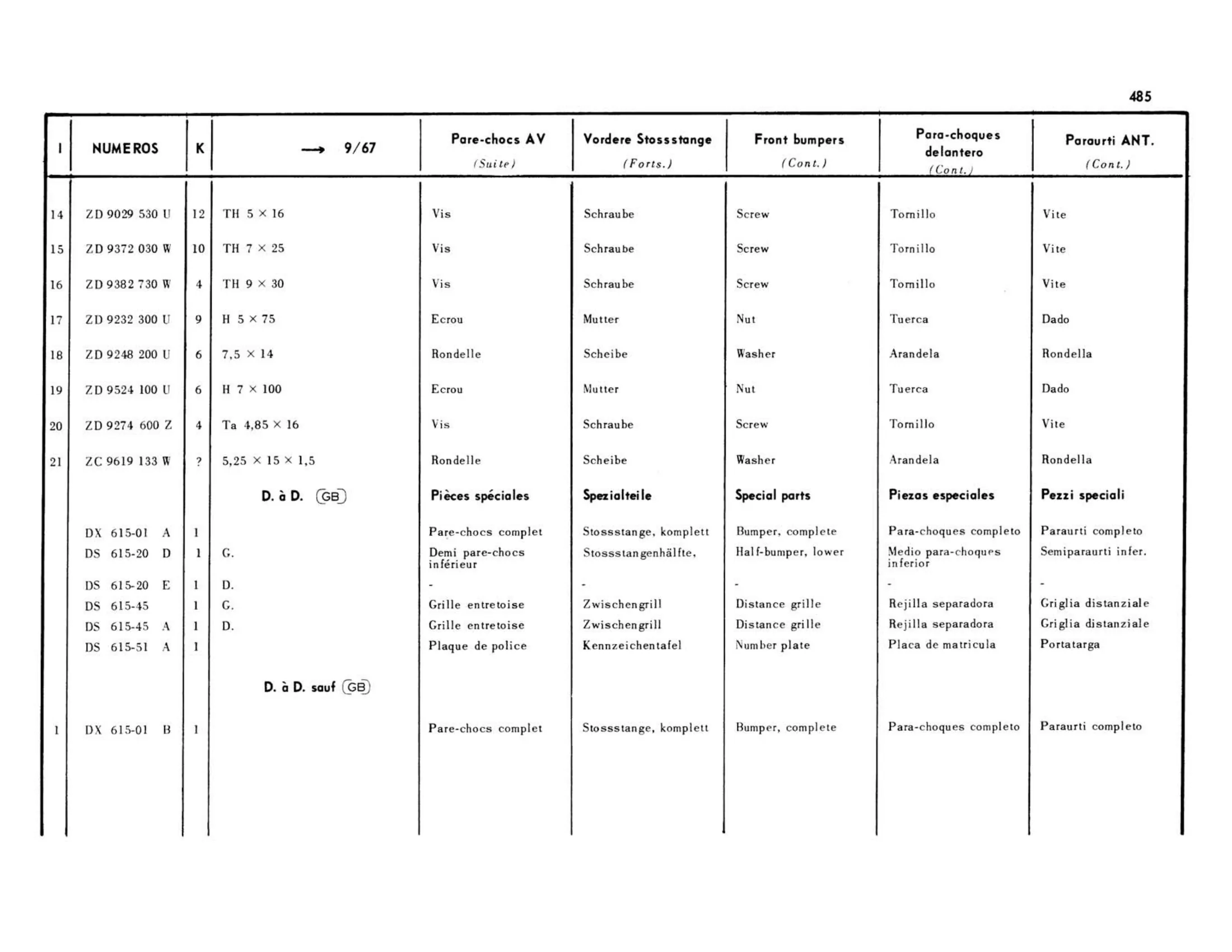 Right hand drive, page 105 of 503 — 598 Parts Catalogue — Volume II