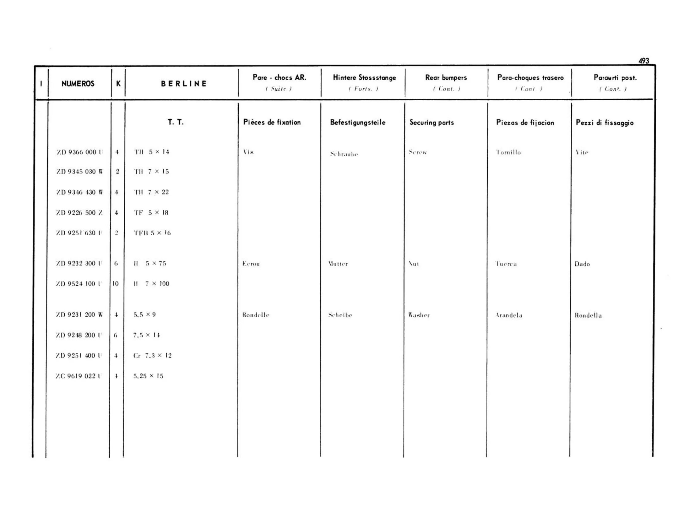 Berline, page 111 of 503 — 598 Parts Catalogue — Volume II