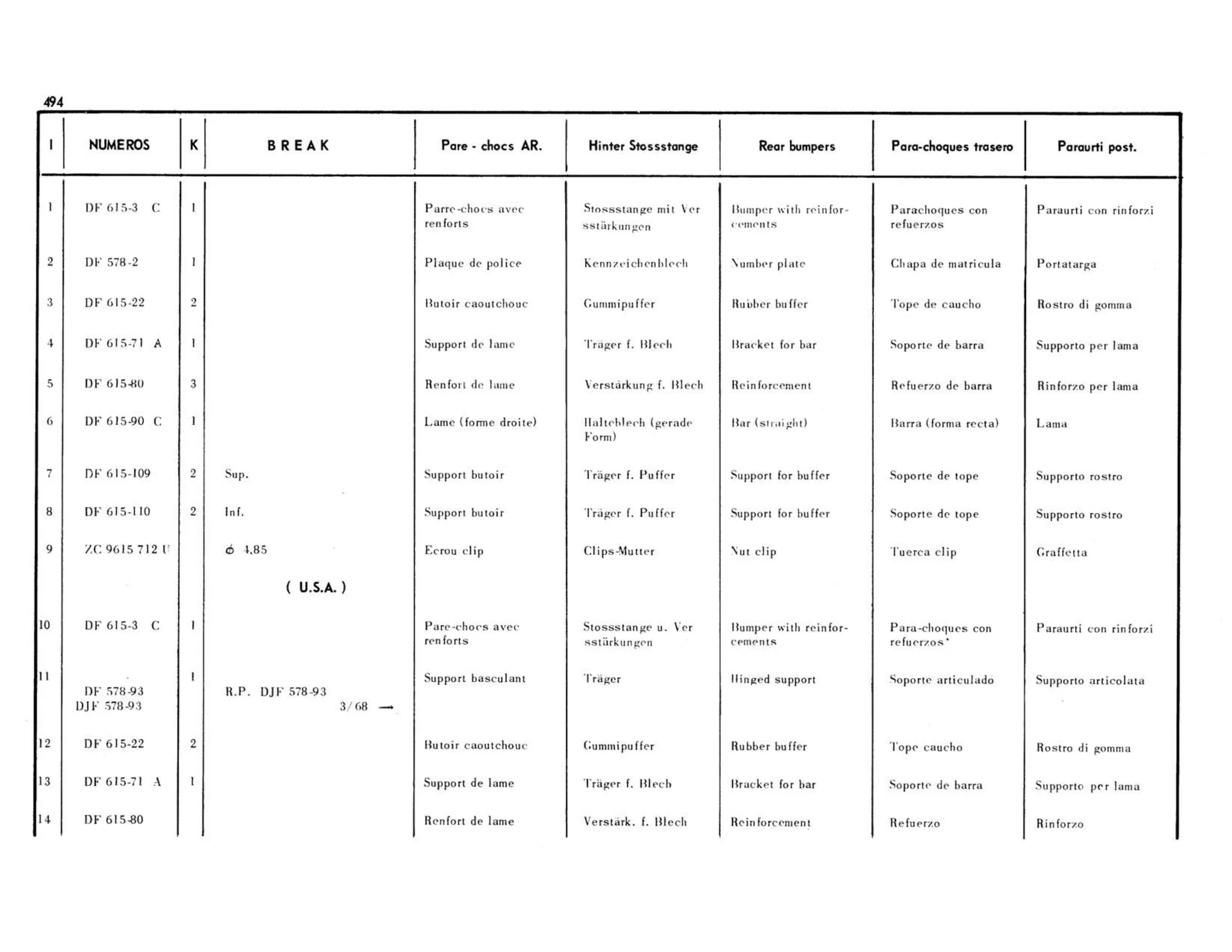 Break, page 113 of 503 — 598 Parts Catalogue — Volume II
